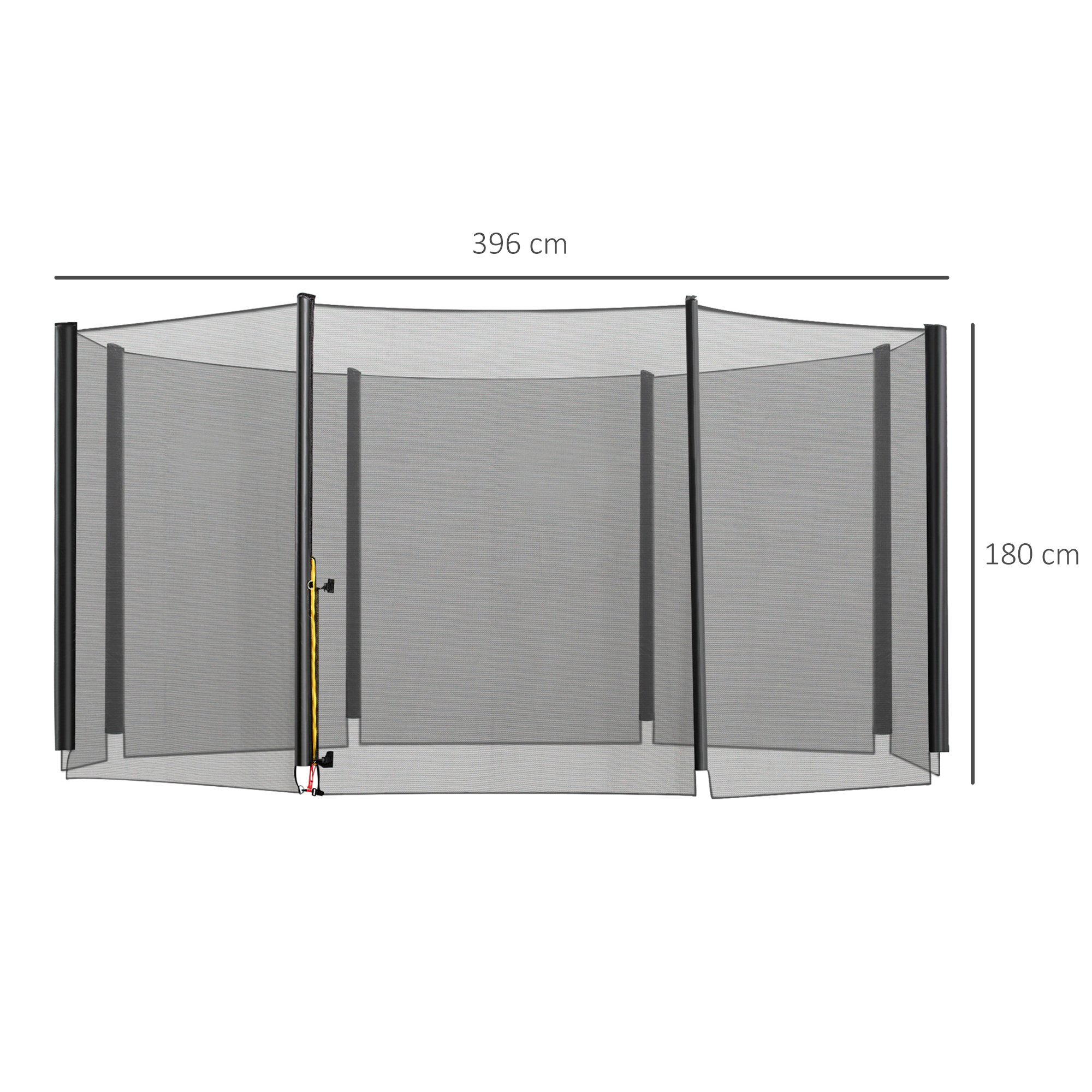 HOMCOM 13ft Trampoline Net Replacement Safety Net Enclosure Net Spare w/ 8 Poles 3