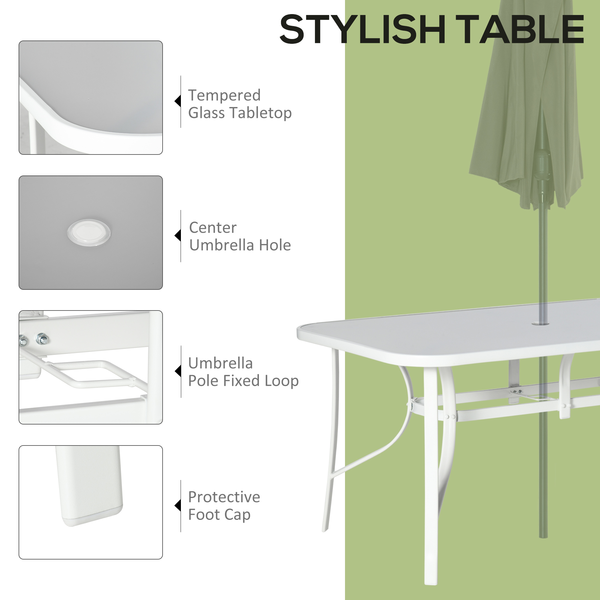 Outsunny Seven-Piece Outdoor Dining Set Grey 4