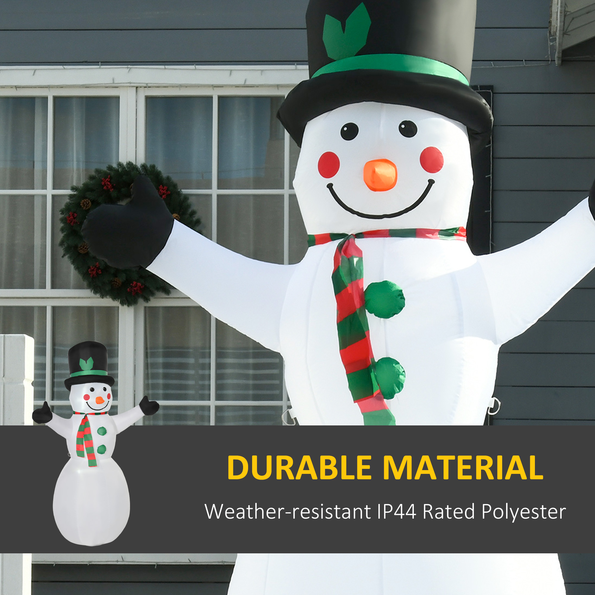 HOMCOM 6.5ft Inflatable Snowman LED Christmas Xmas Air Blown Holiday Decoration Outdoor Garden Decor 5