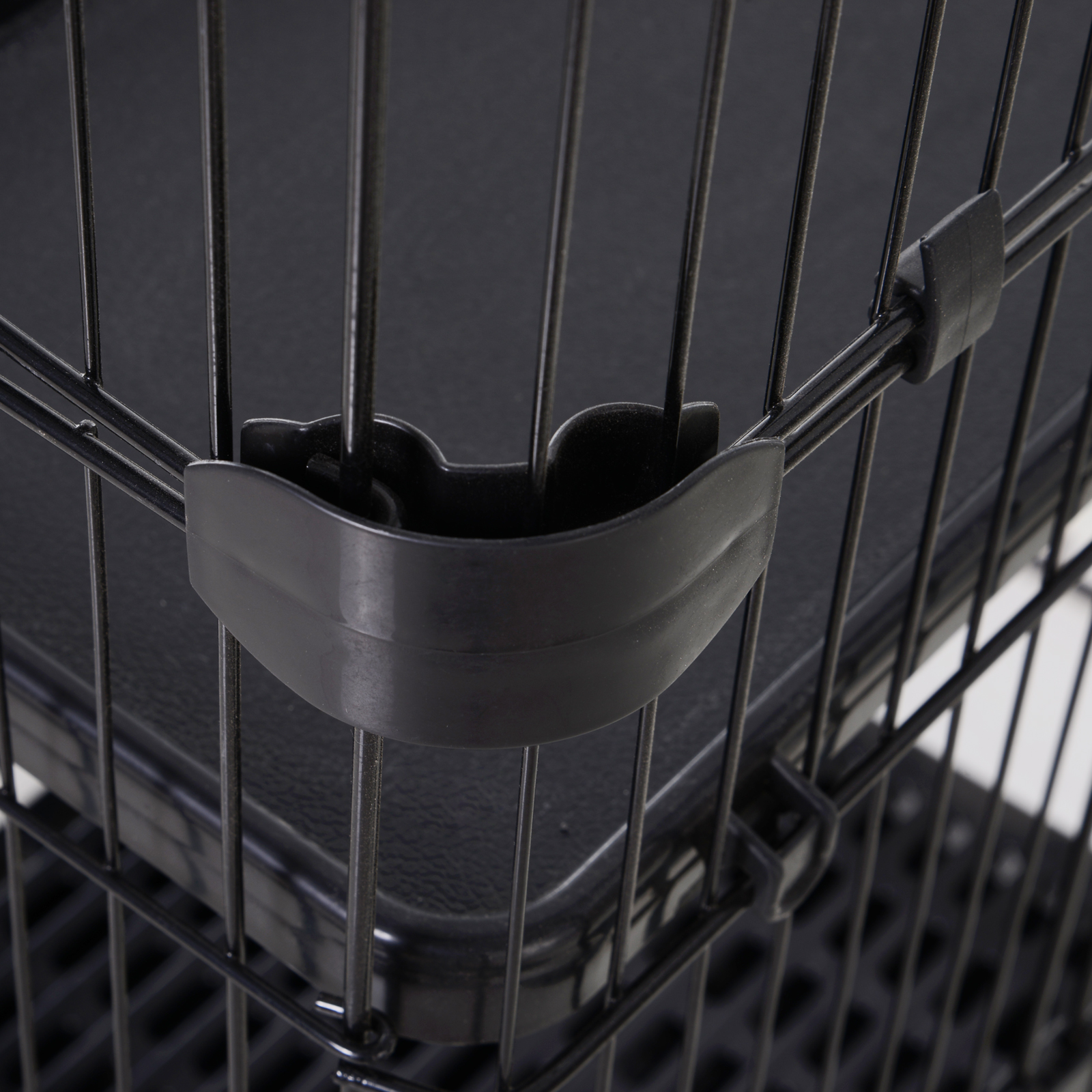 PawHut Four-Tier Small Animal Cage, for Bunnies, Ferrets, Chinchillas w/ Wheels, Tray Black 8