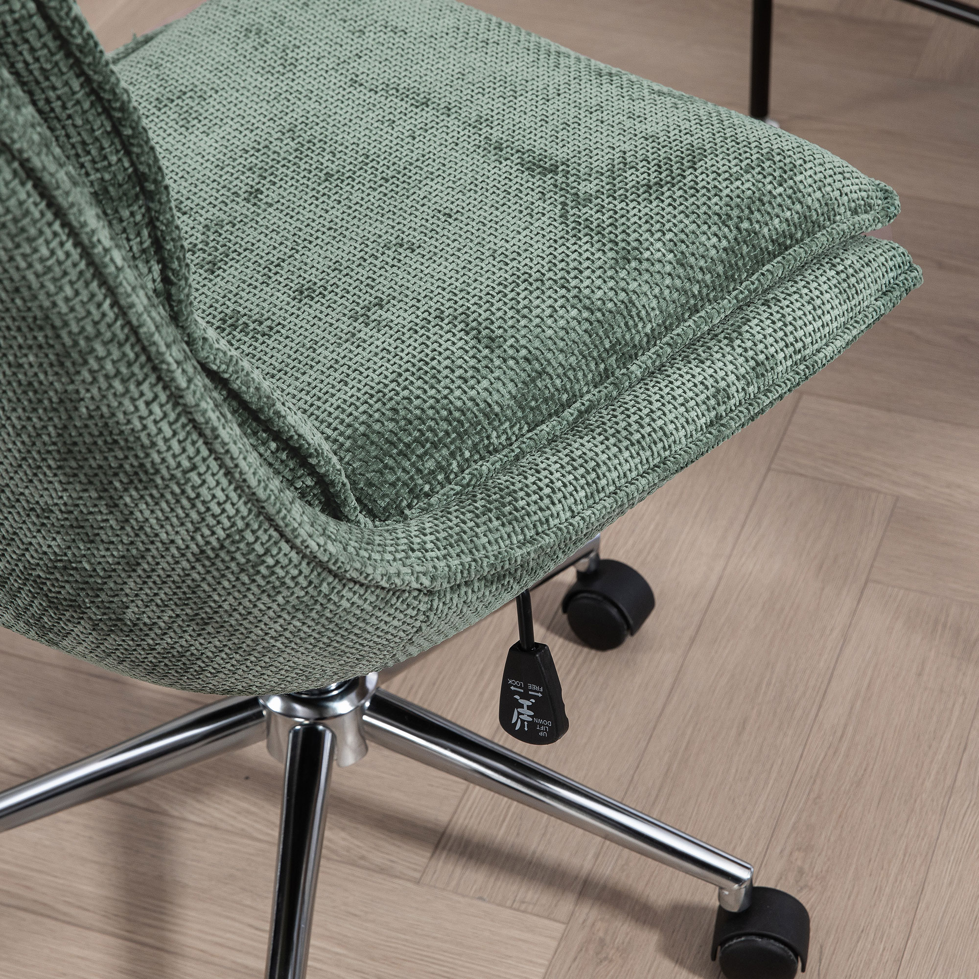 Fauteuil De Lecture Rembourré HOMCOM Avec Poches Latérales - Cadre Acier - Vert - À Monter
