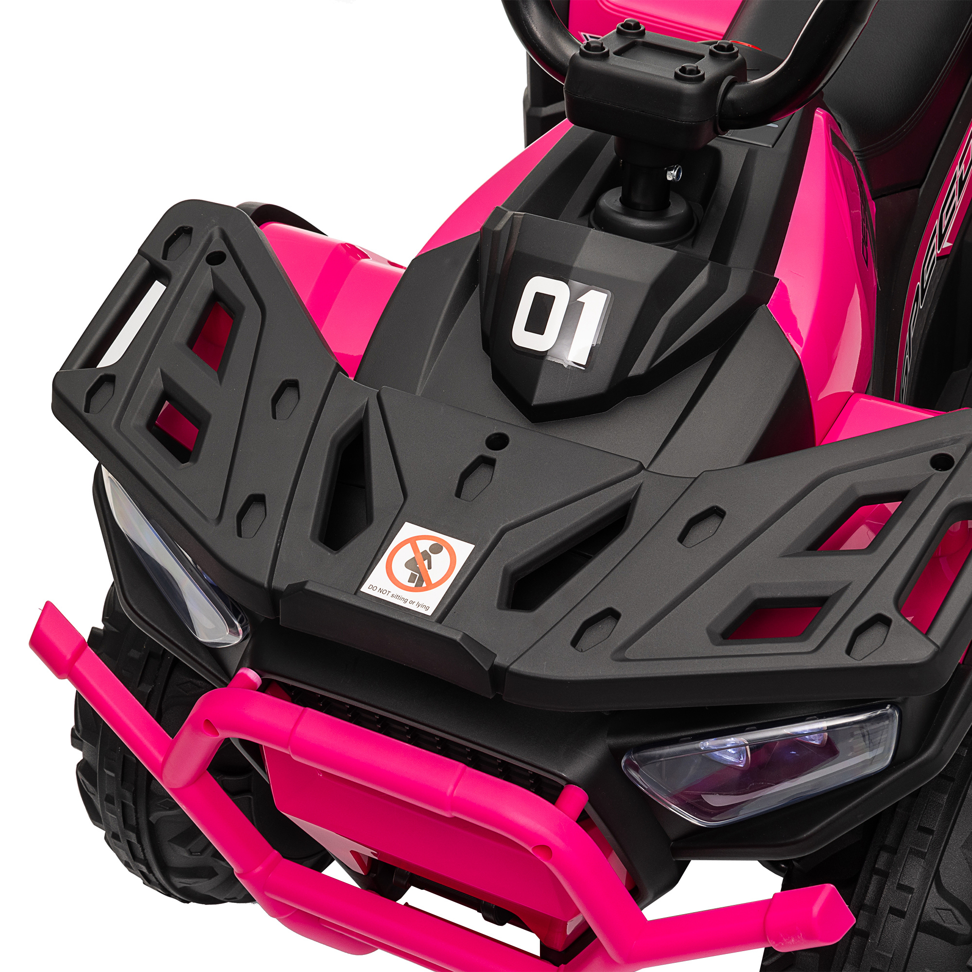 AIYAPLAY 12V Kids Electric Ride on ATV, Battery-Powered Quad Bike w/ Spring Suspension, Forward Backward, Storage Basket, Pink 9