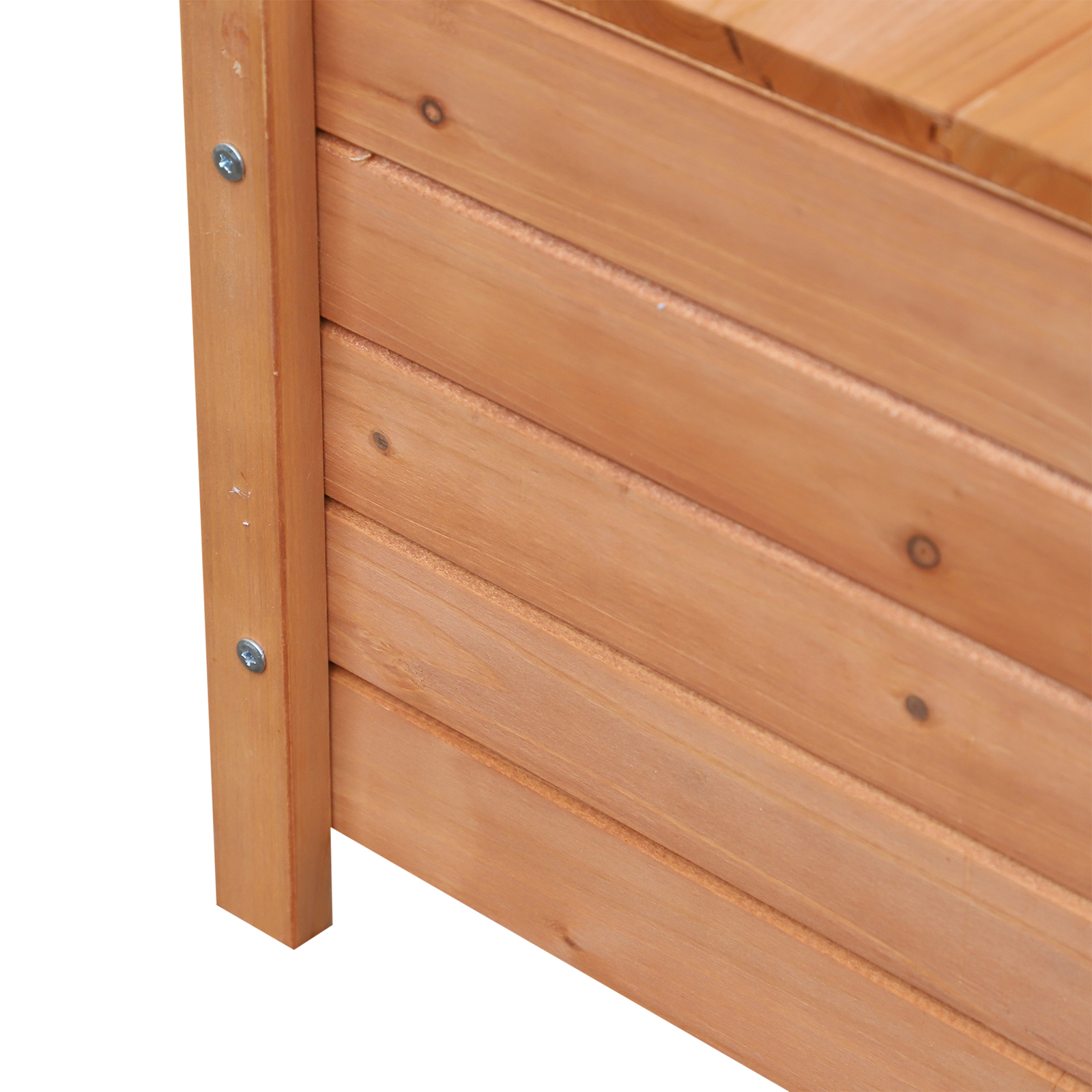 Outsunny Two-Seater Garden Storage Bench Natural 9