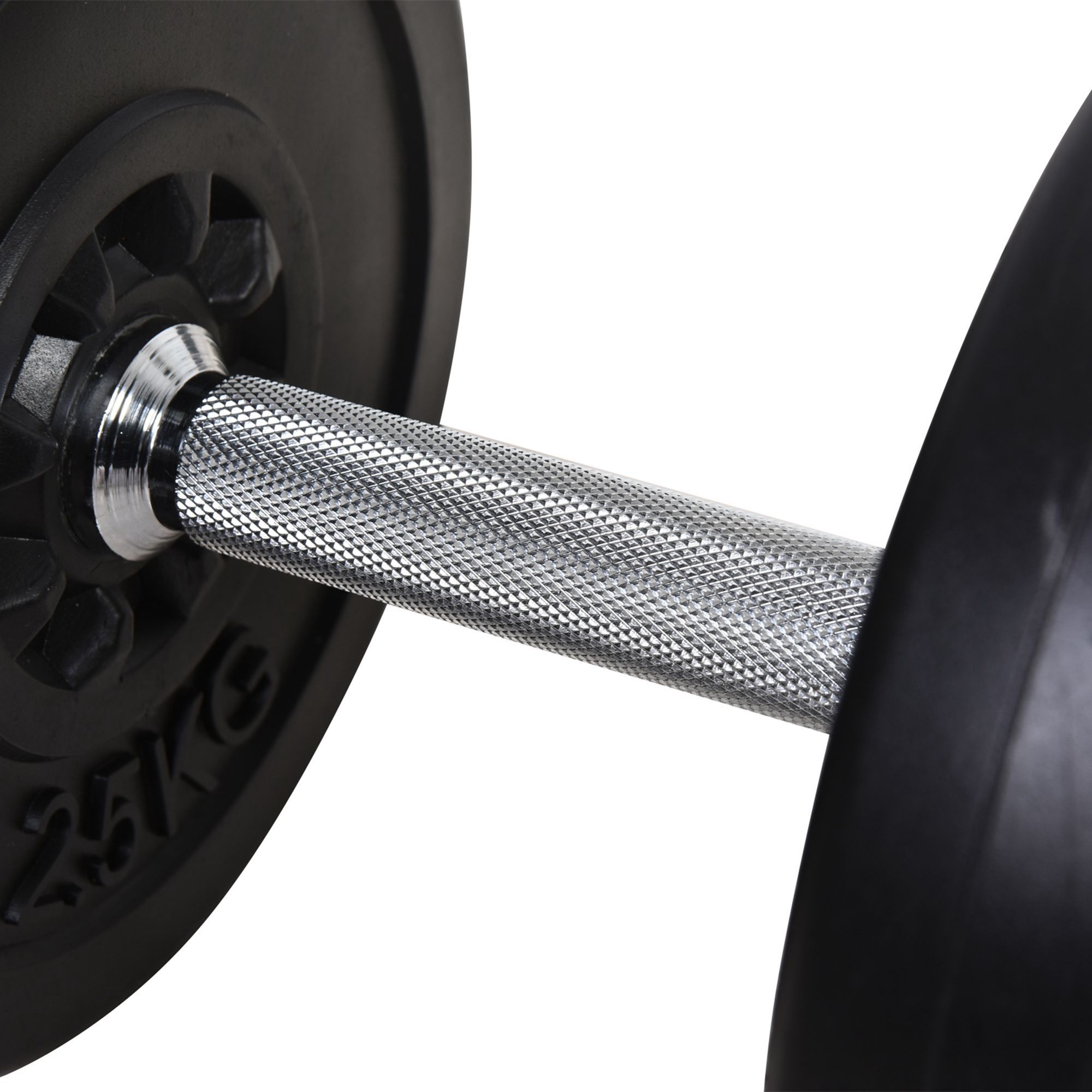 HOMCOM Dumbbell and Barbell Set with 65kg Adjustable Barbell Weights Set, for Home Gym Black 8