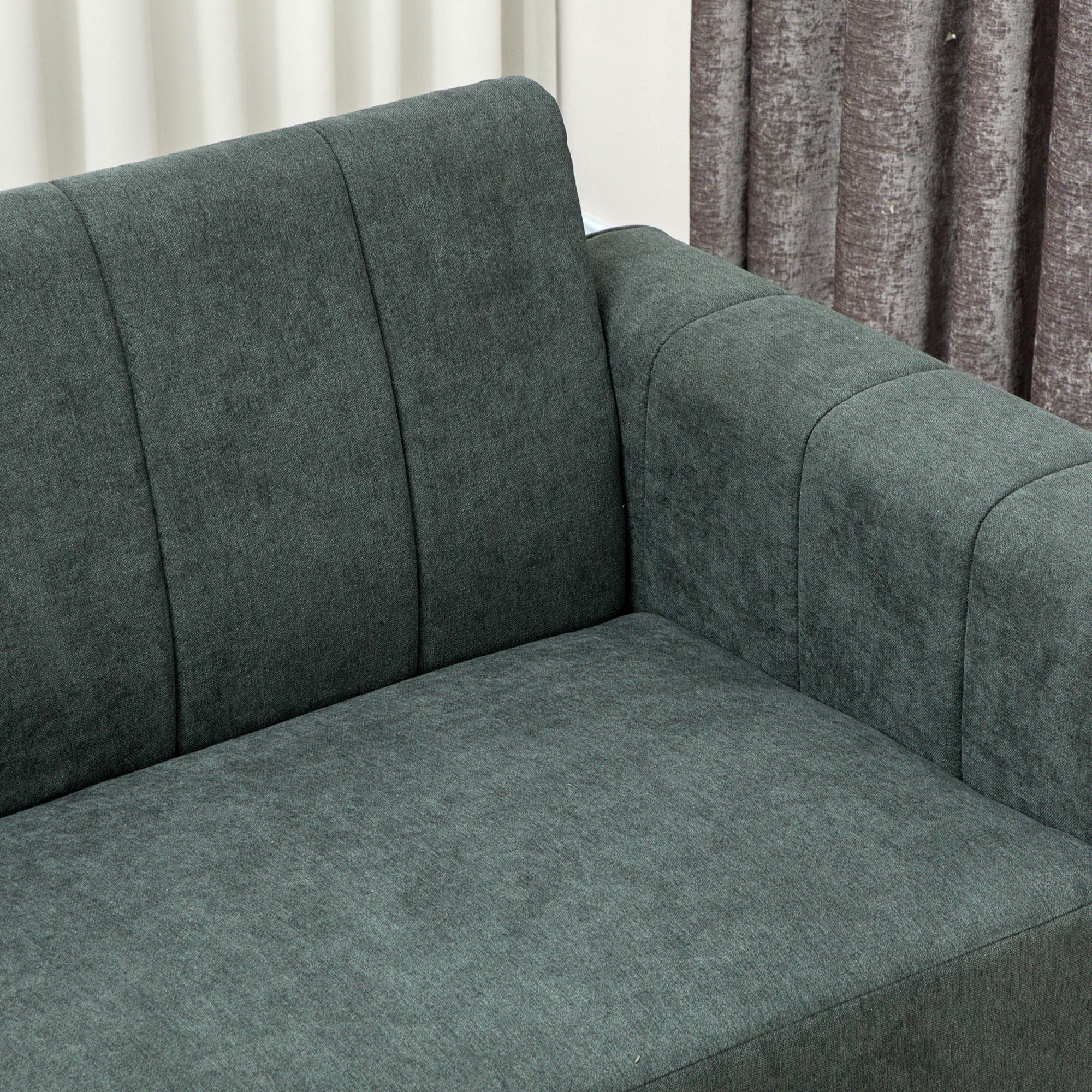 HOMCOM Three-Seater Relaxed Modern Sofa Grey 8