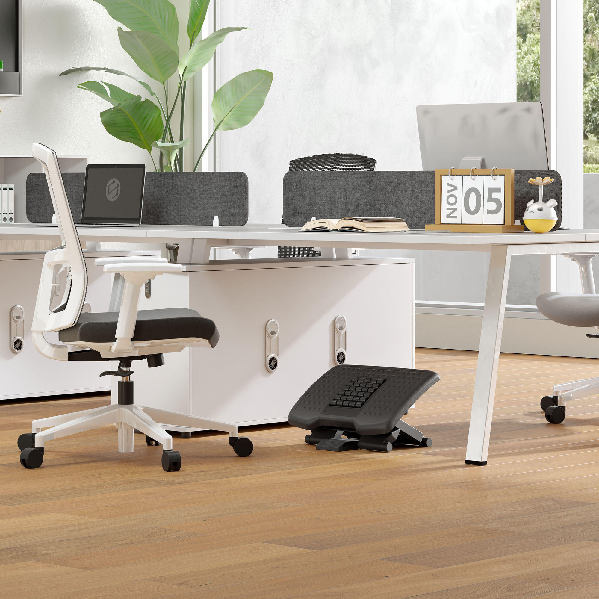 Repose-pieds De Bureau Ergonomique Luxueux Noir - Antidérapant Et Robuste Pour Confort Quotidien