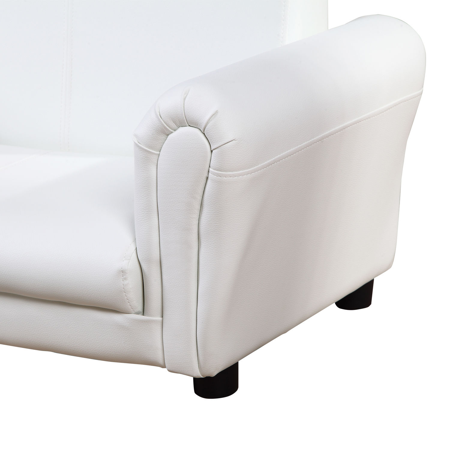 HOMCOM 2 Seater Toddler Chair Kids Twin Sofa Childrens Double Seat Chair Furniture Armchair Boys Girls Couch w/ Footstool (White) 9