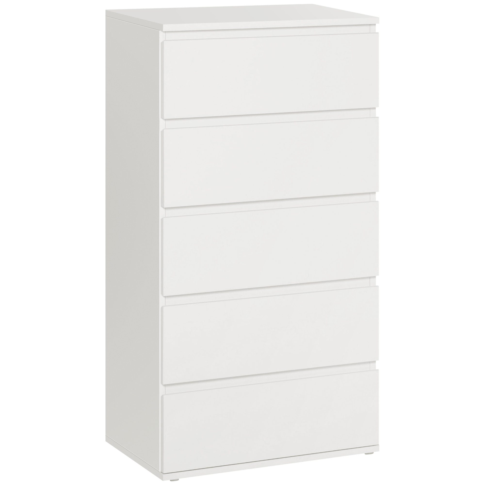 Product photograph of Homcom Chest Of Drawers 5 Drawer Storage Cabinet Freestanding Tower Unit Bedroom Lounge Pristine White from Aosom UK