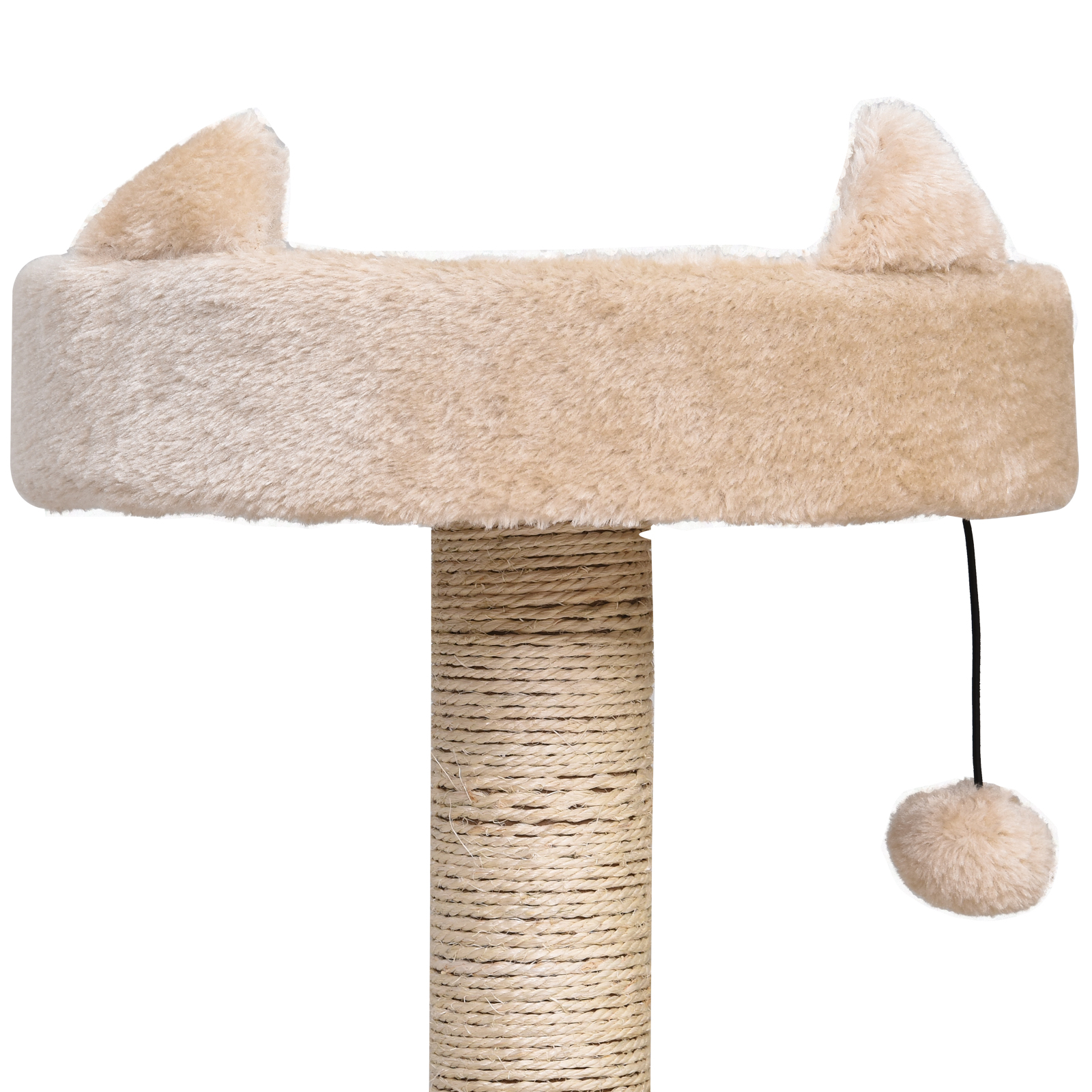 PawHut Cat Tree for Indoor Cats with Scratching Post Climbing Tower Kitty Activity Centre Condo Perch Jumping Platforms Beige 60L x 40W x 81H cm 9