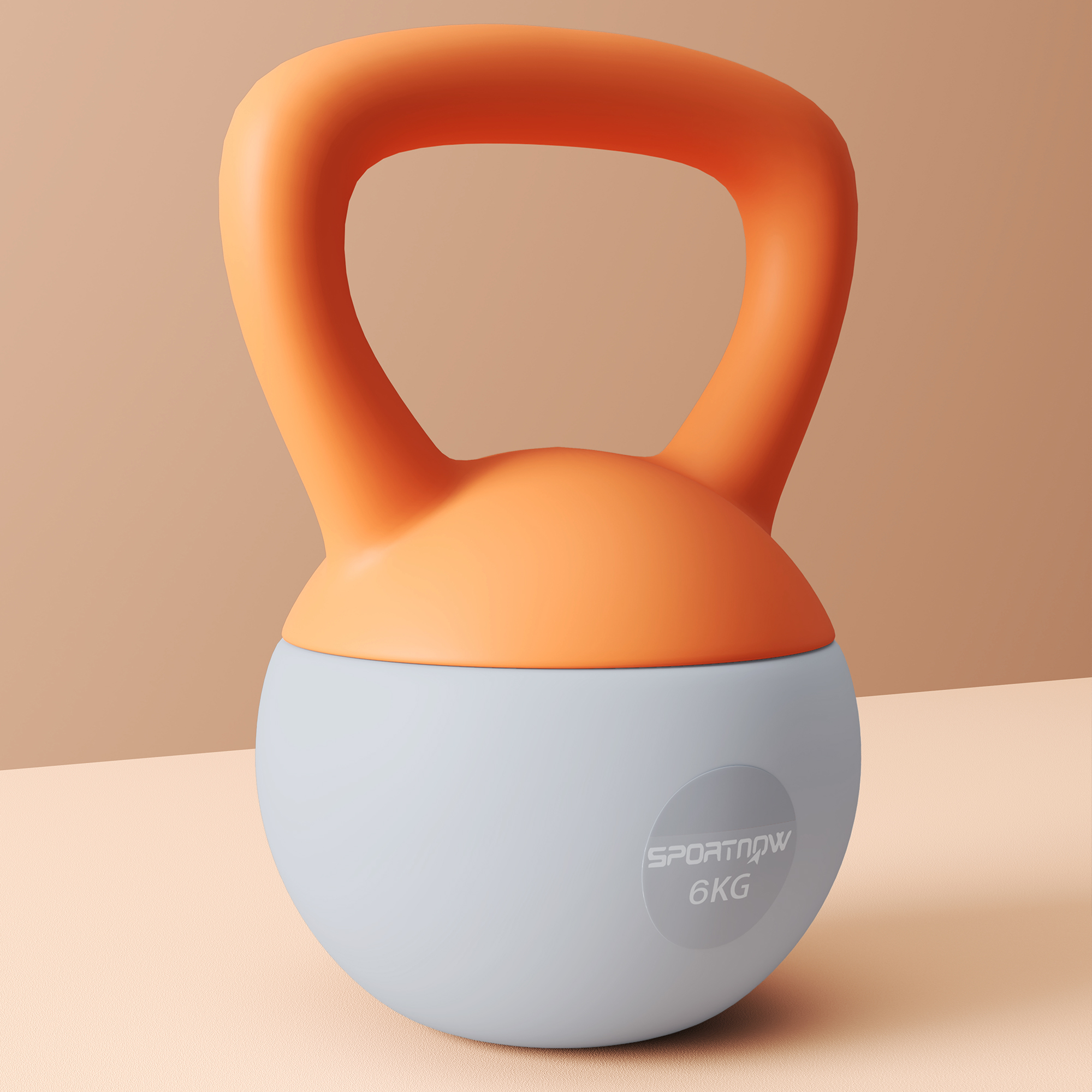 SPORTNOW 6KG Soft Kettlebell with Non-Slip Handle, for Home Gym, Weight Lifting, Strength Training, Orange/Grey 7