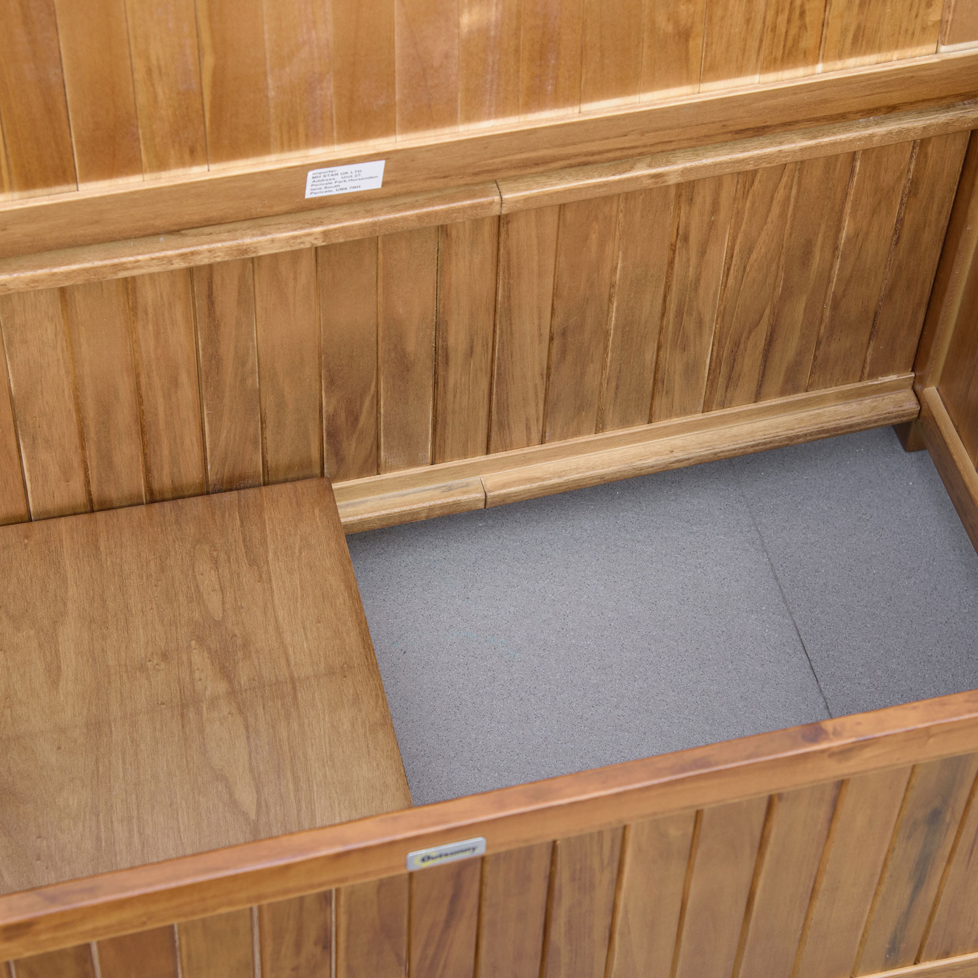 Outsunny Two-Seater Wooden Storage Bench Natural Finish 9