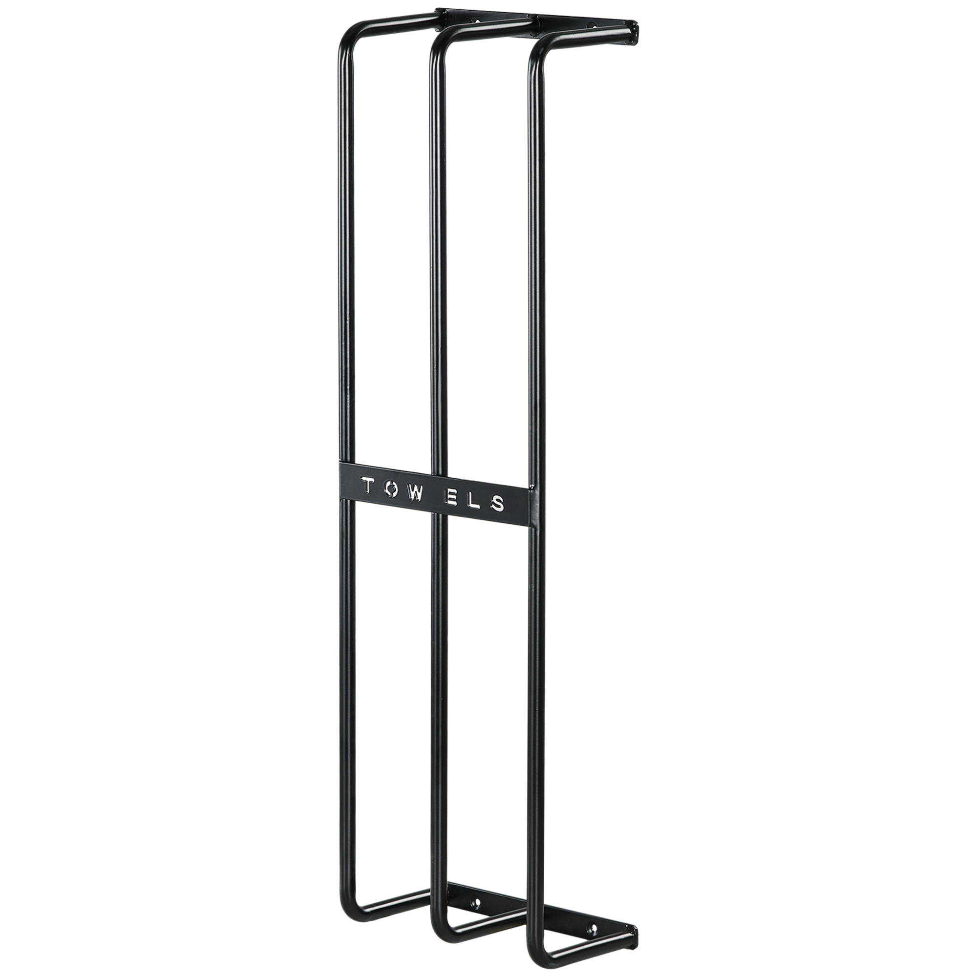HOMCOM Porte serviettes mural 3 barres en métal noir - peut contenir jusqu'à 6 serviettes, dim. 21l x 12P x 74H cm