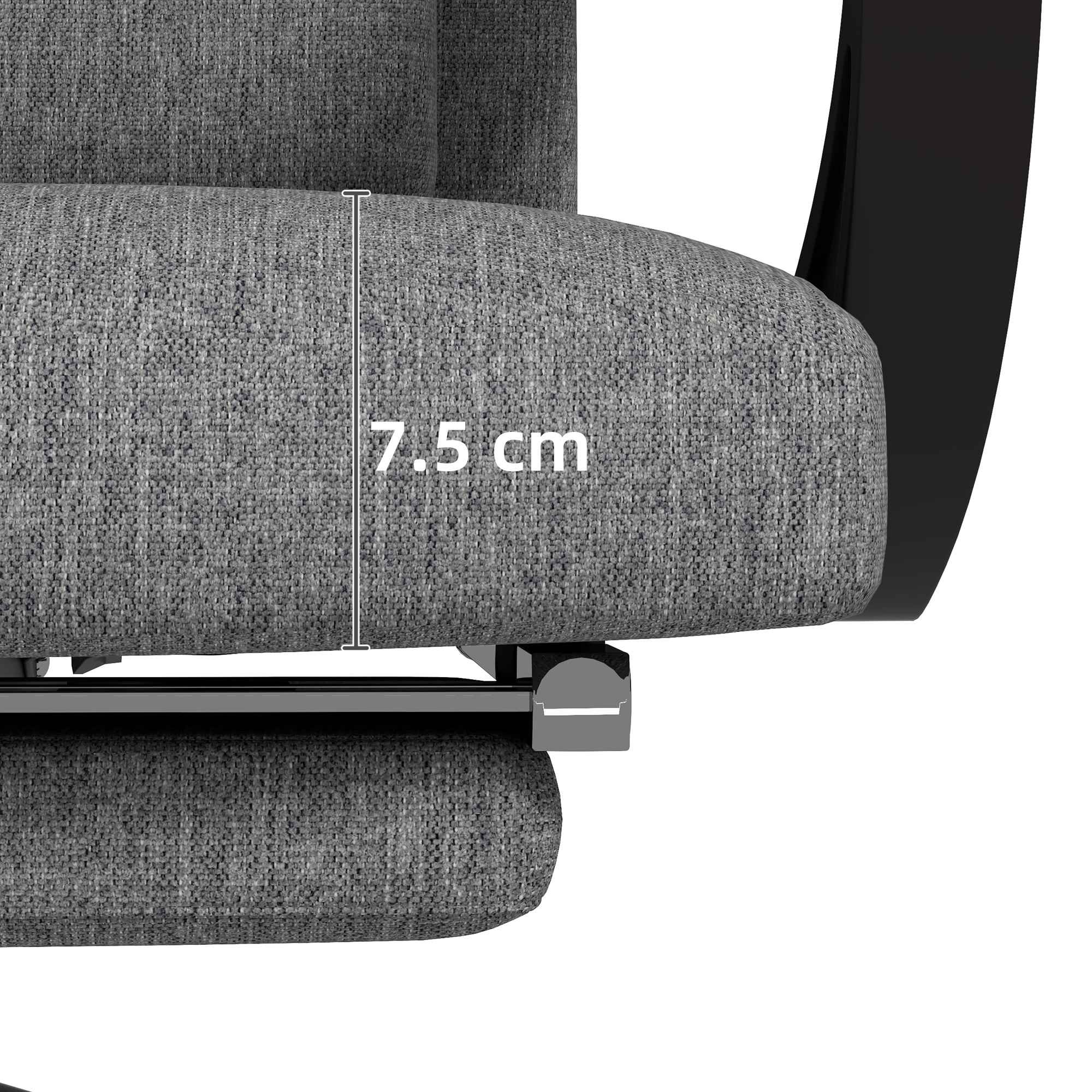 Vinsetto Linen-Look Office Chair, with 160° Reclining Back and Footrest Grey 8