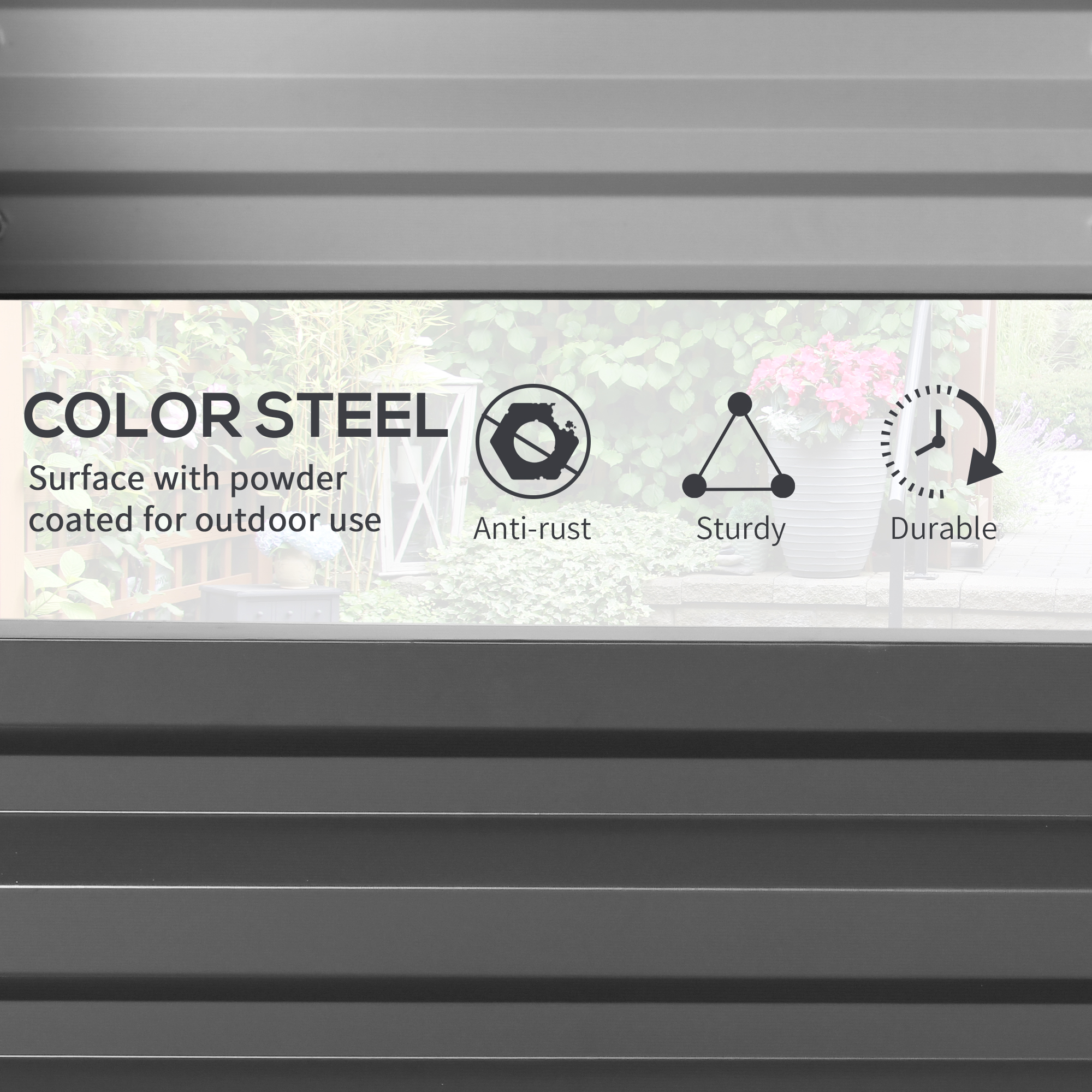 Outsunny Rectangle Raised Garden Bed Box with Weatherized Steel Frame for Vegetables, Flowers, & Herbs, 120 cm x 60 cm x 30.5 cm, Light Grey 4