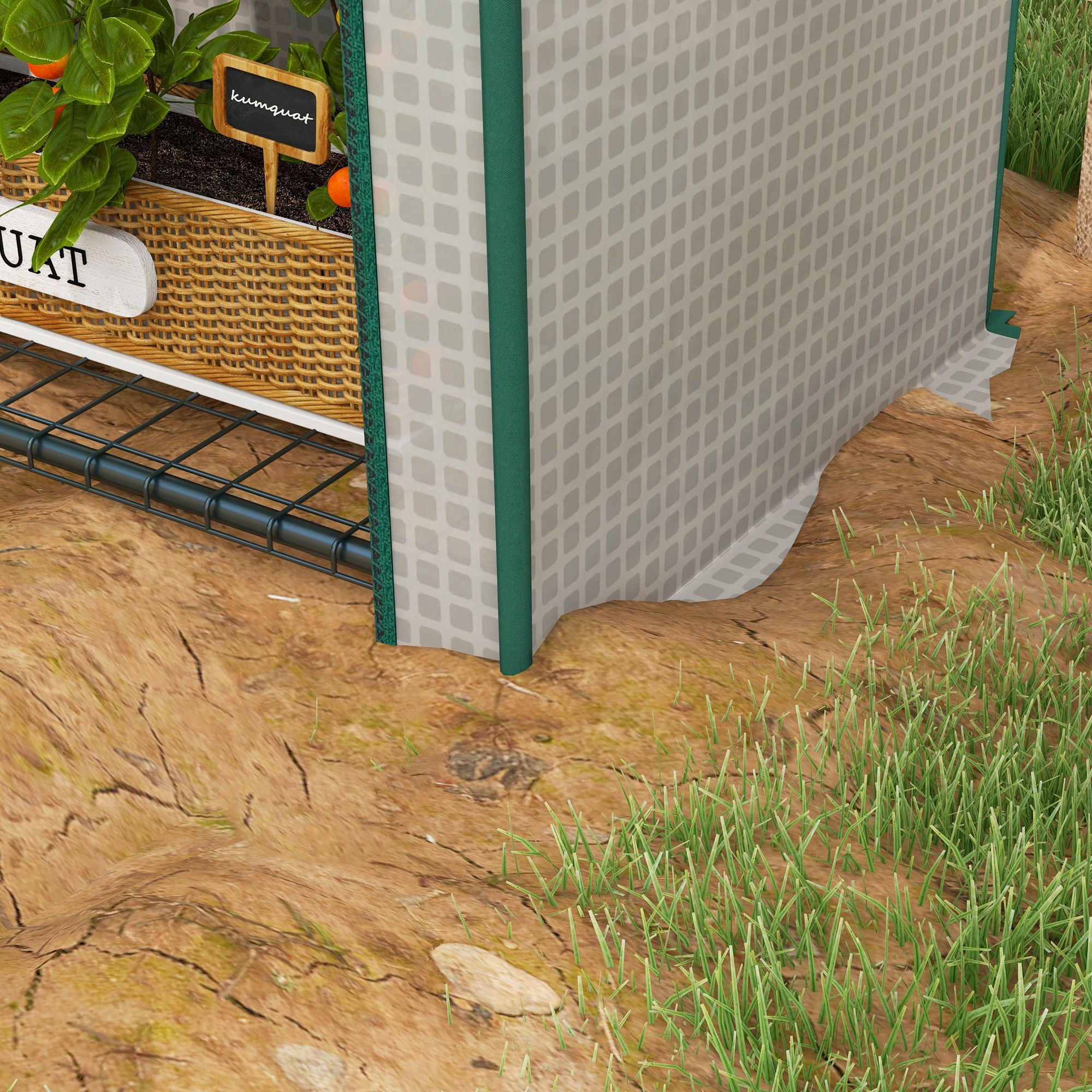 Outsunny 4 Tier Mini Greenhouse for Outdoor, Portable Gardening Plant Green House with Storage Shelf, Roll-Up Zipped Door, Metal Frame and PE Cover, 80 x 49 x 160cm, White 9
