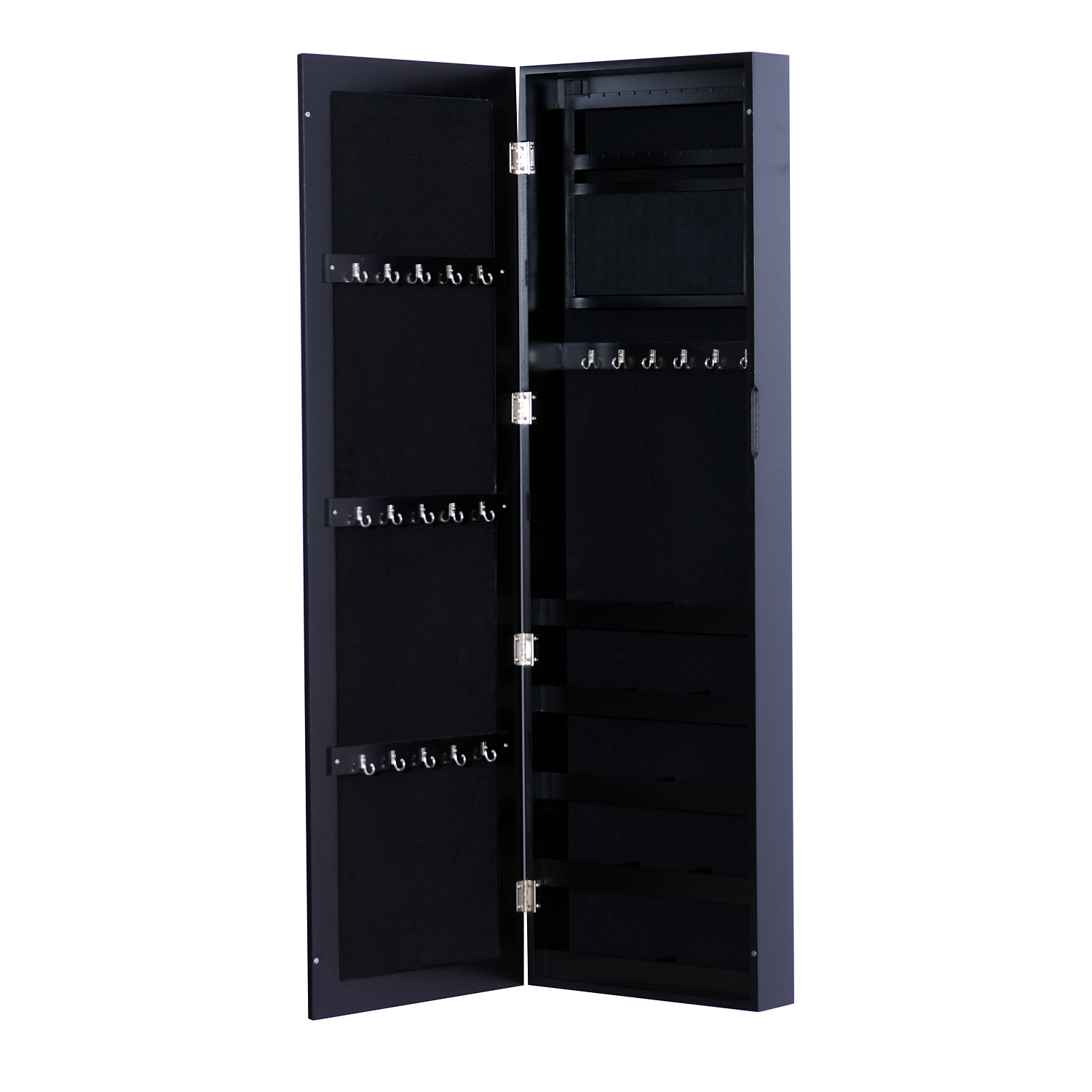HOMCOM Armoire à Bijoux Noire 37 x 10 x 121 cm