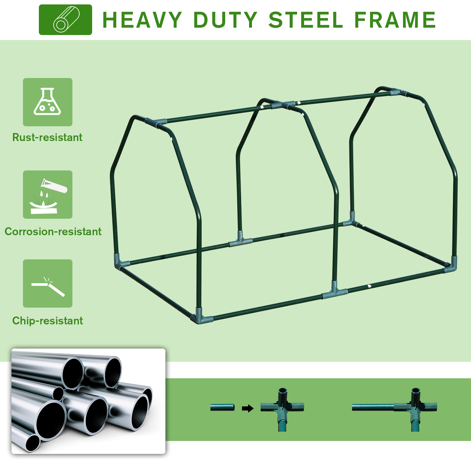 Outsunny Mini  Greenhouse Grow House PVC Cover Steel Frame White 99L x 71W x 60H cm 4