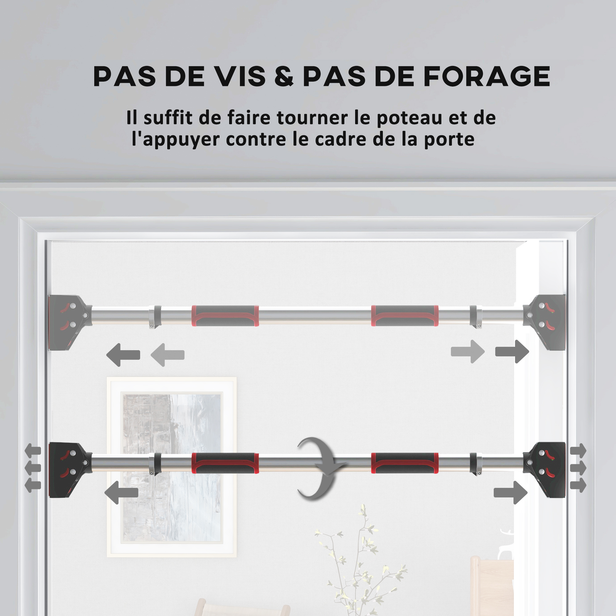 Barre De Traction - SPORTNOW - Barre De Porte - Pull Up Bar - Barre D Barre De Traction - SPORTNOW - Barre De Porte - Pull Up Bar - Barre D