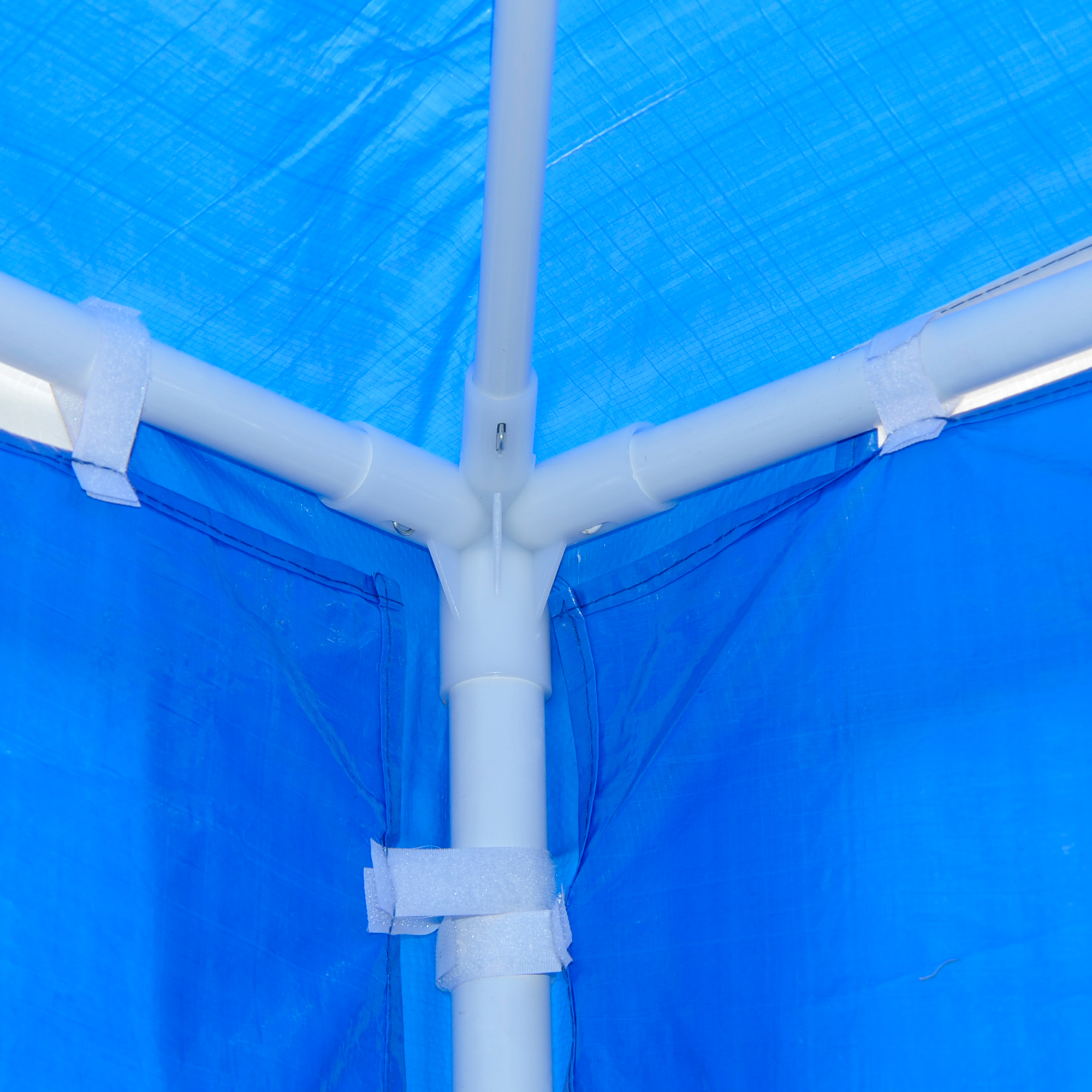 Outsunny 3 x 4 m Garden Gazebo Shelter Marquee Party Tent with 2 Sidewalls for Patio Yard Outdoor, Blue 7