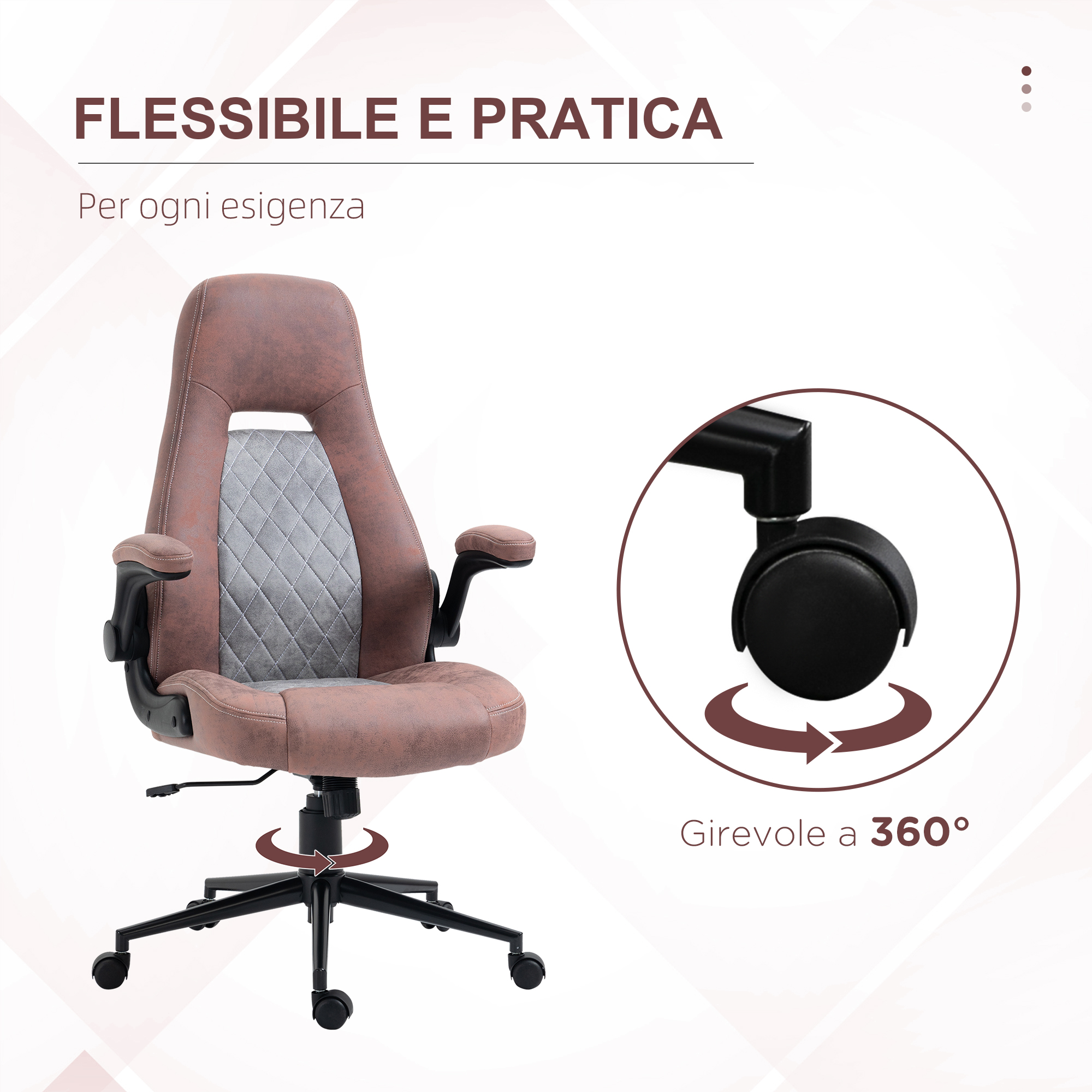 Vinsetto Sedia da Disegno Sedia da Scrivania Sedia per Computer, con