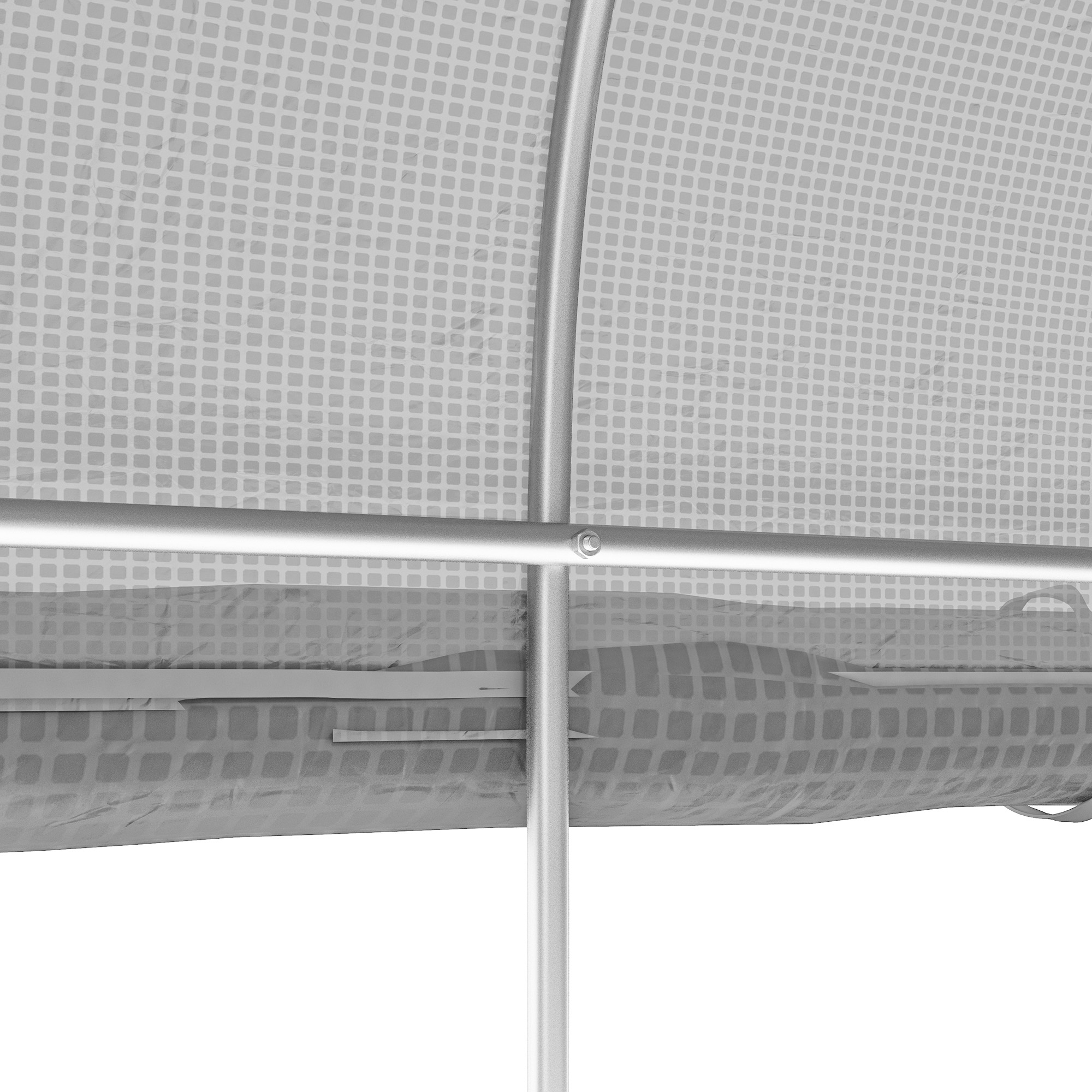 Outsunny 3 x 2(m) Walk-in Polytunnel Greenhouse, Zipped Roll Up Sidewalls, Mesh Door, 6 Mesh Windows, Tunnel Warm House Tent with PE Cover, Complimentary Plant Labels and Gloves, White 9