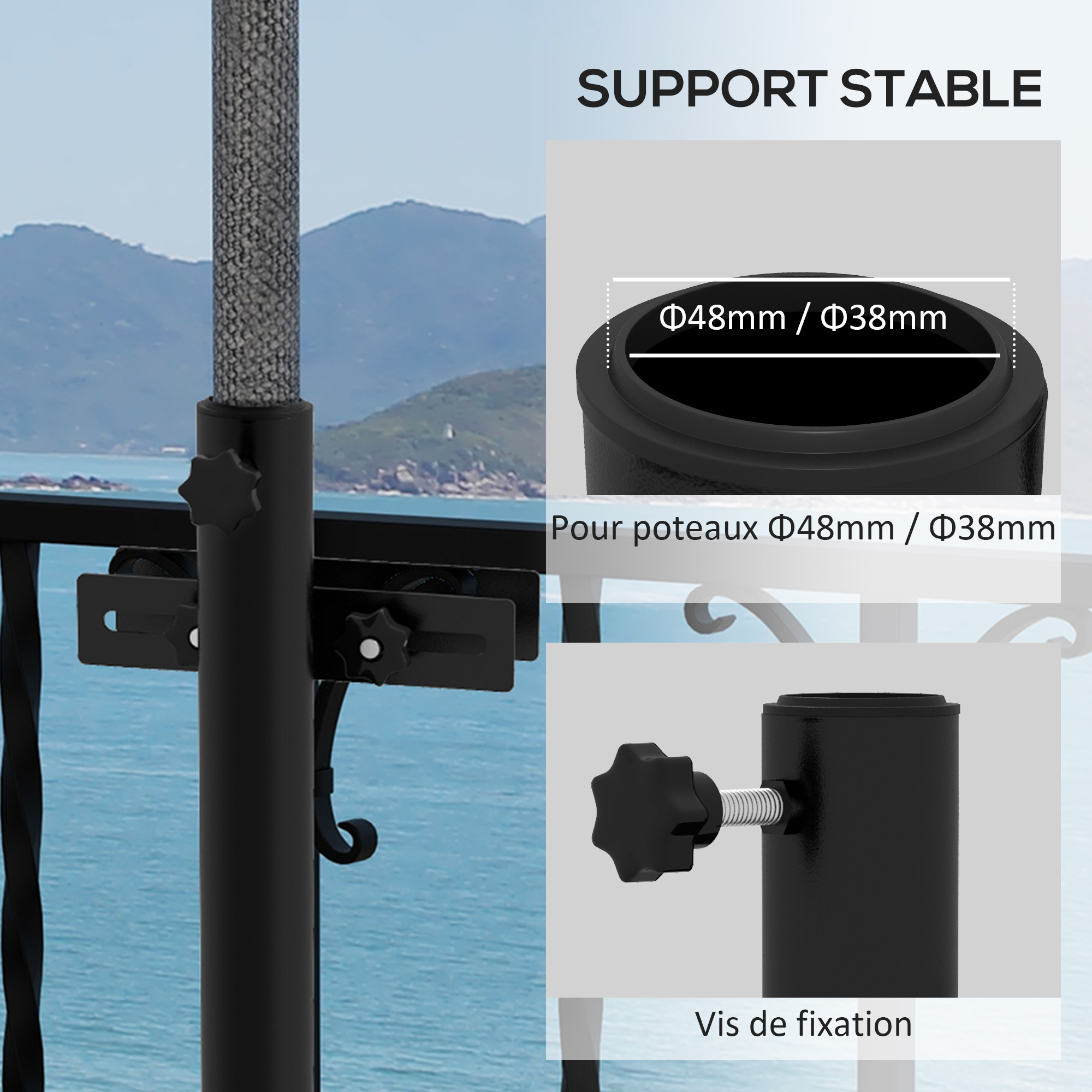 Schneider Pince De Table Pour Parasol De Jardin, Support De Parasol