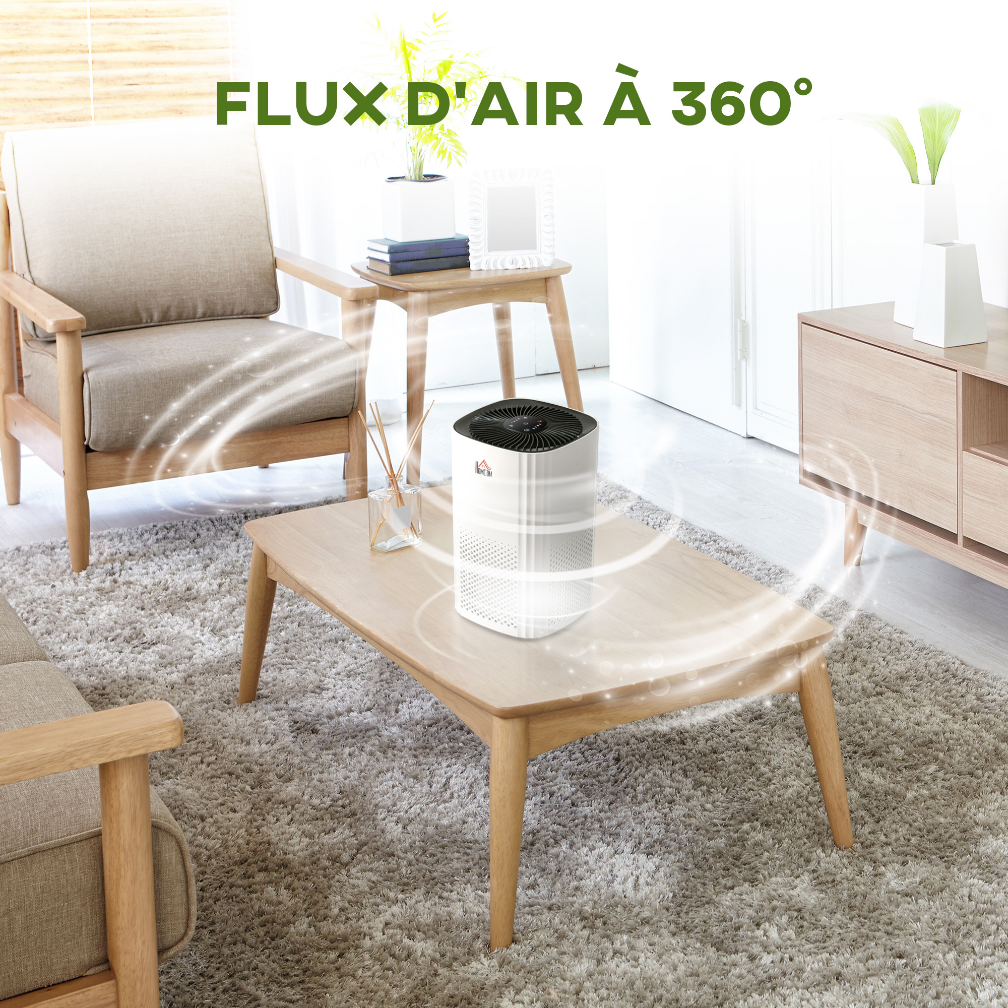 AROEVE Purificatore d'Aria con Filtro HEPA H13 a 3 Stadi, Risparmio Energetico 5W & Silenzioso 22 dB, Rimuove Polline Fumo Peli di Animali, Funzione D | Leroy Merlin