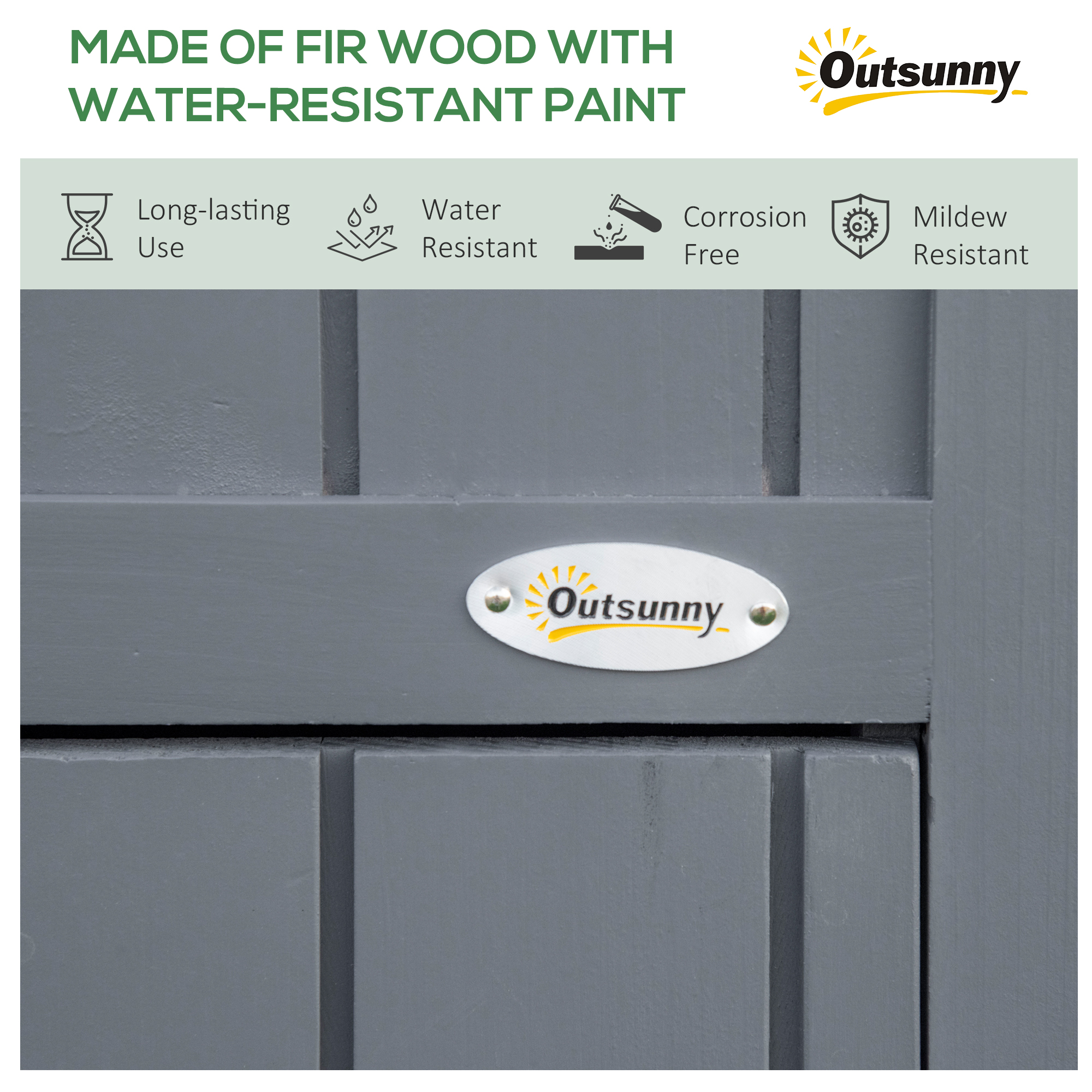 Outsunny Garden Outdoor Storage Shed Outdoor Tool Shed with 3 Shelves and Tilt Roof, 129x51.5x180cm, Grey 6