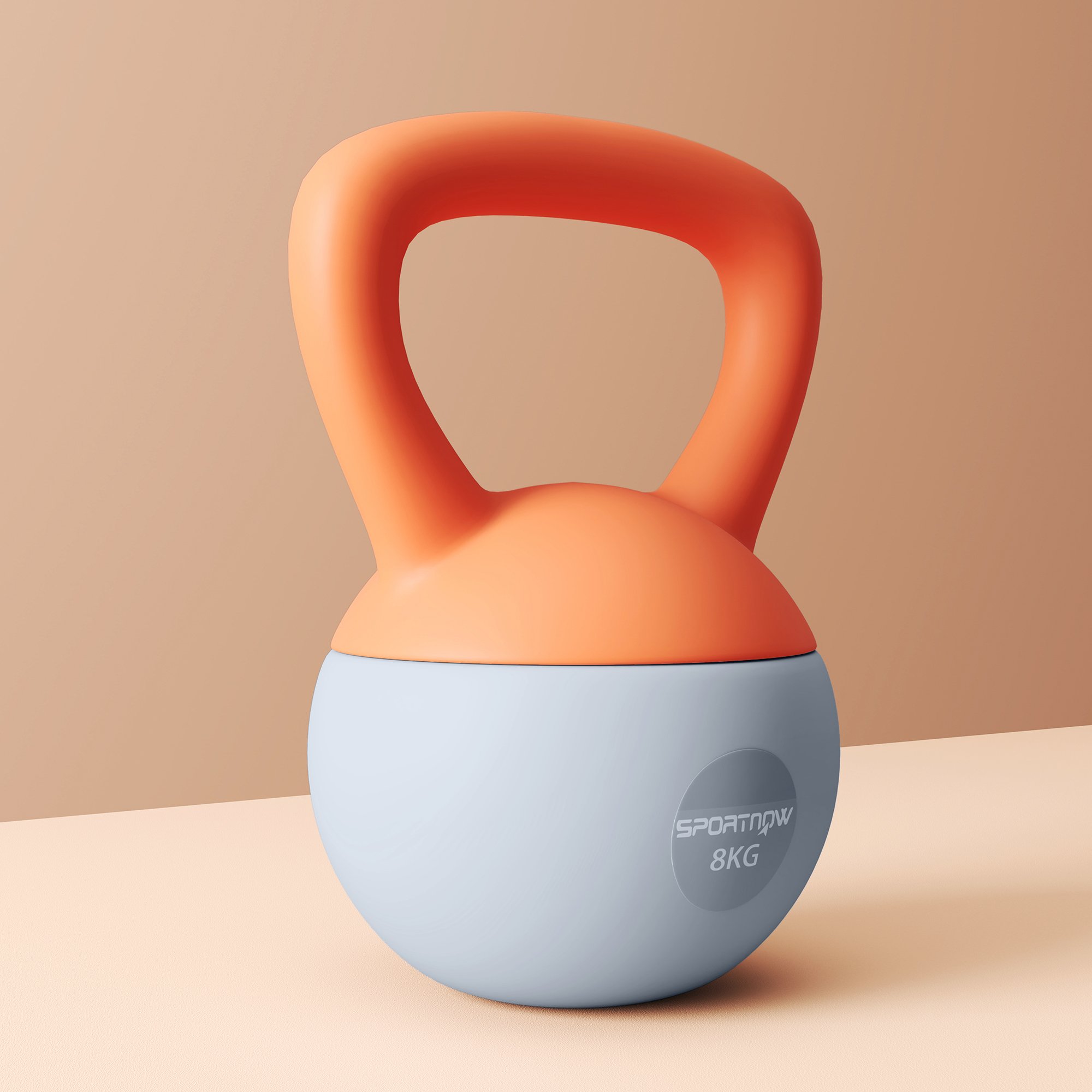 SPORTNOW 8KG Soft Kettlebell, Kettlebell with Non-Slip Handle for Home Gym, Weight Lifting, Strength Training, Orange/Grey 7