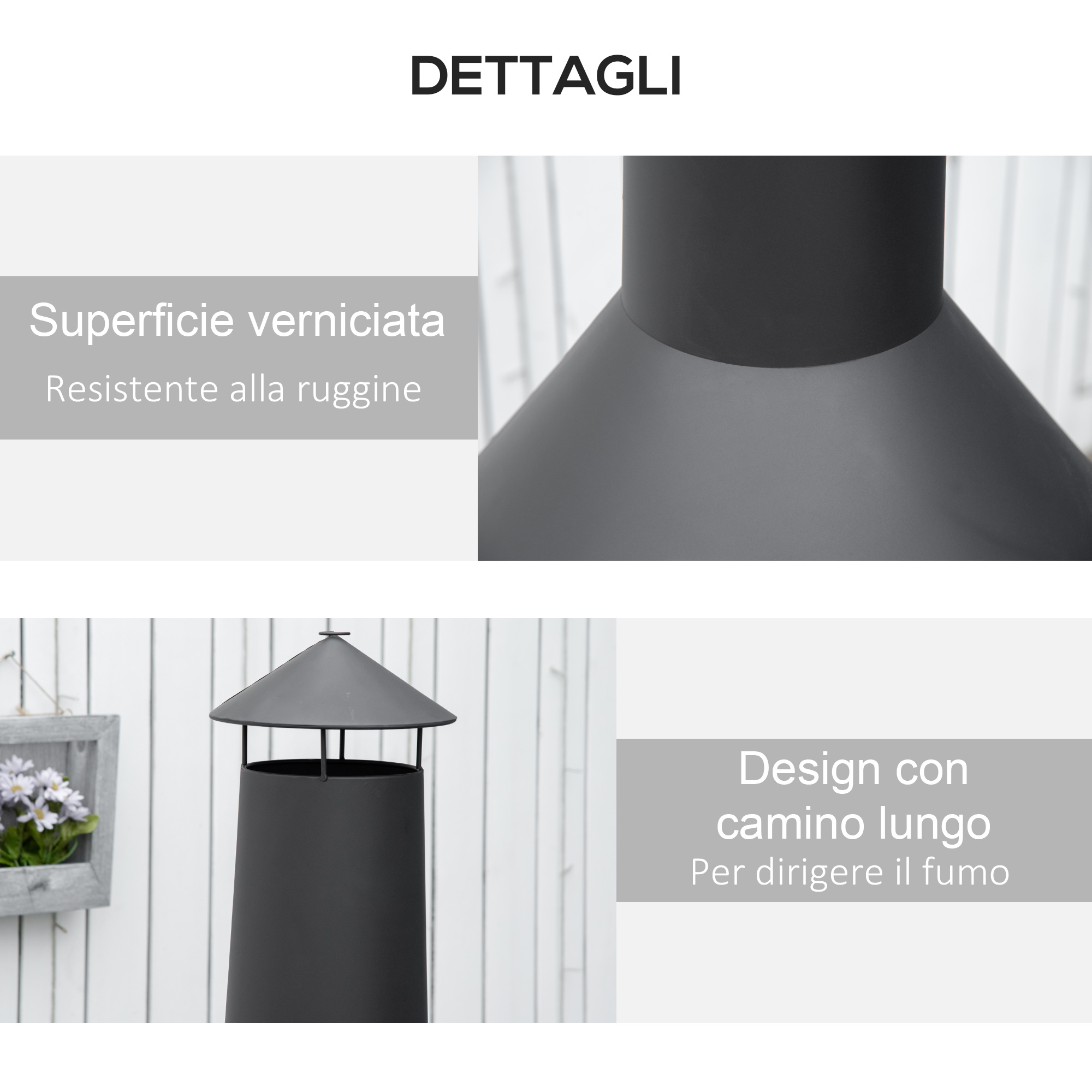 VidaXL Braciere con Attizzatoio 49 cm in Acciaio | Leroy Merlin