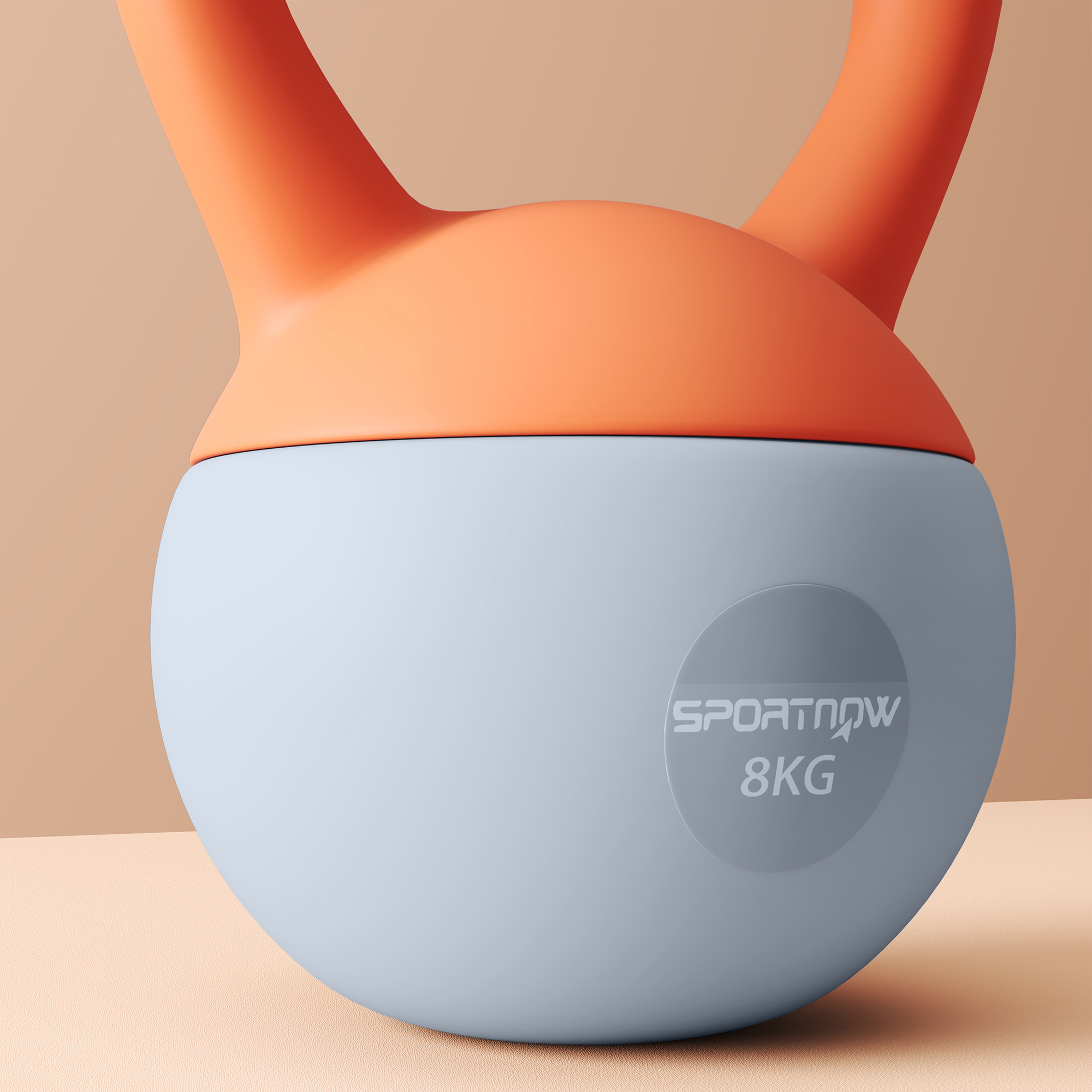 SPORTNOW 8KG Soft Kettlebell, Kettlebell with Non-Slip Handle for Home Gym, Weight Lifting, Strength Training, Orange/Grey 8