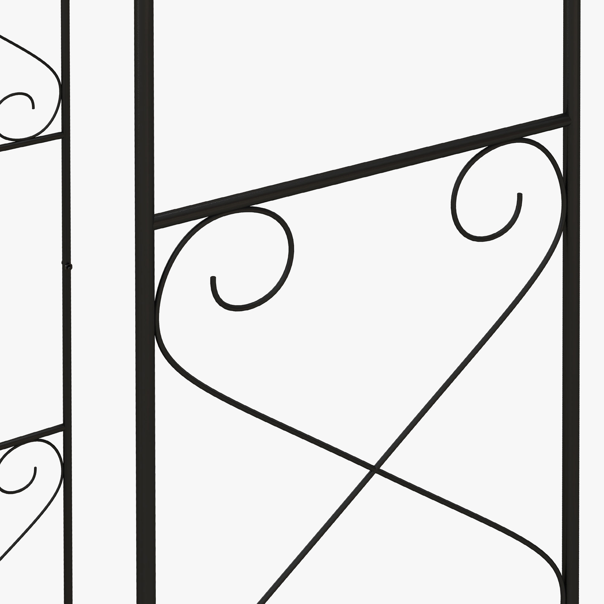 Outsunny Decorative Garden Arch, with Gate Black 9