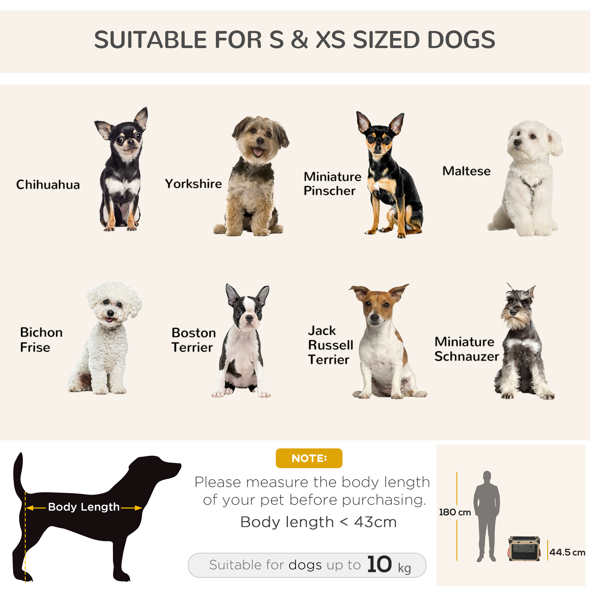 PawHut Foldable Pet Carrier, with Cushion, for Small Dogs and Cats 7