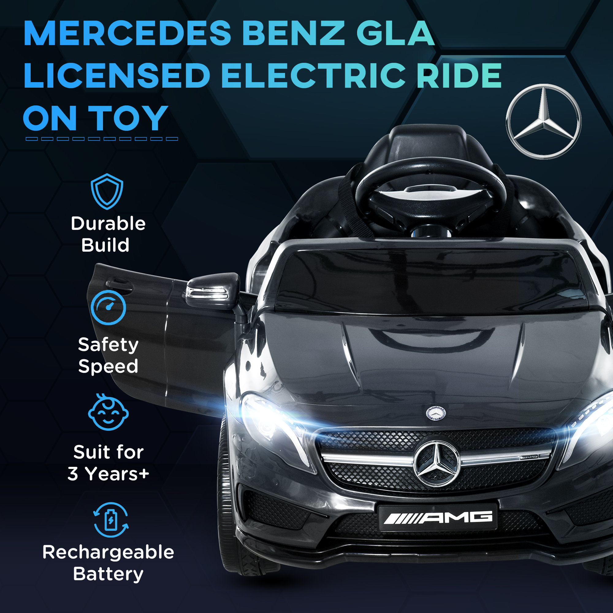 Winado Mercedes Benz AMG GTR Licensed Ride-On Car - 12V Electric Car With Parent Remote Control
