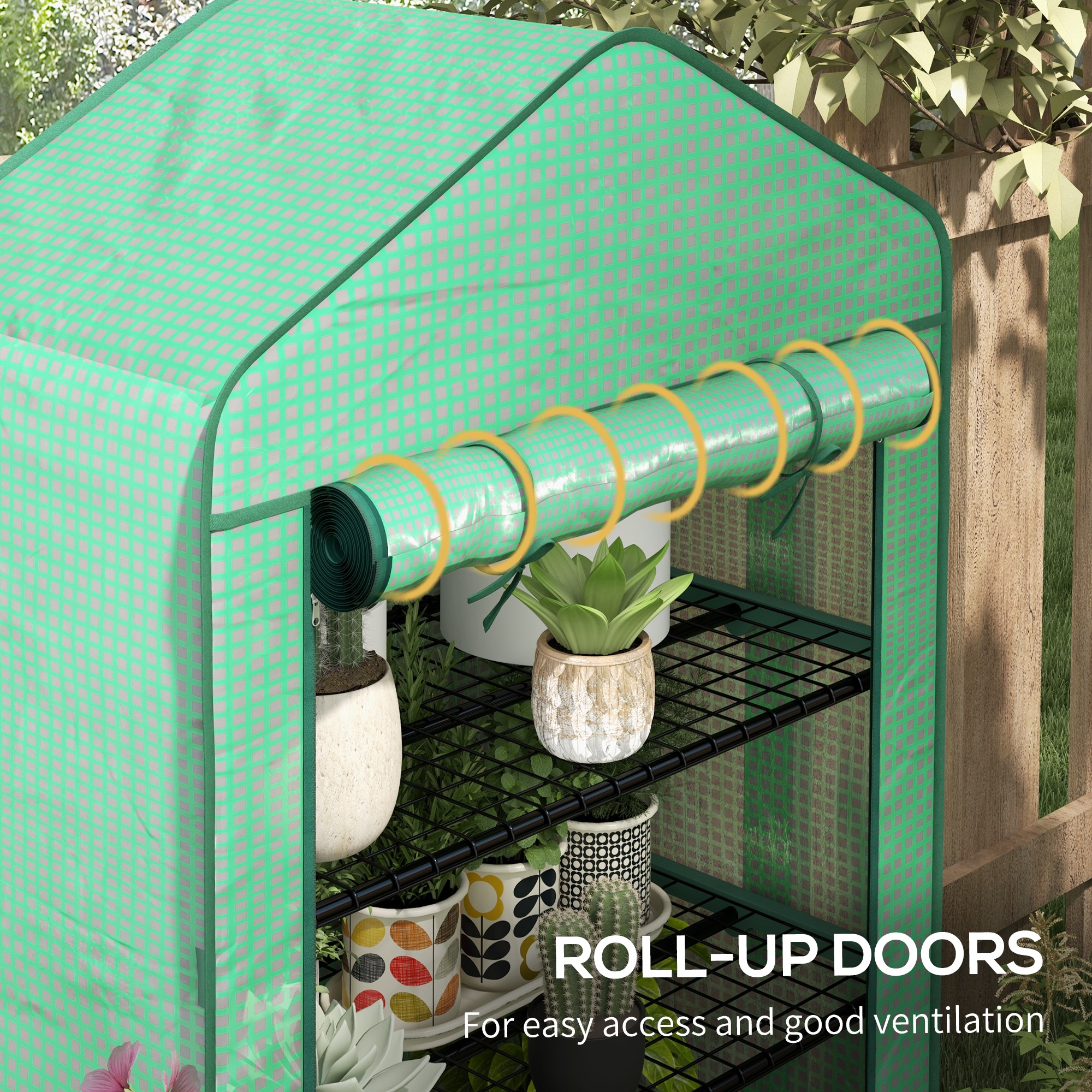 Outsunny Four-Tier Mini Greenhouse, with Reinforced Plastic Cover 6