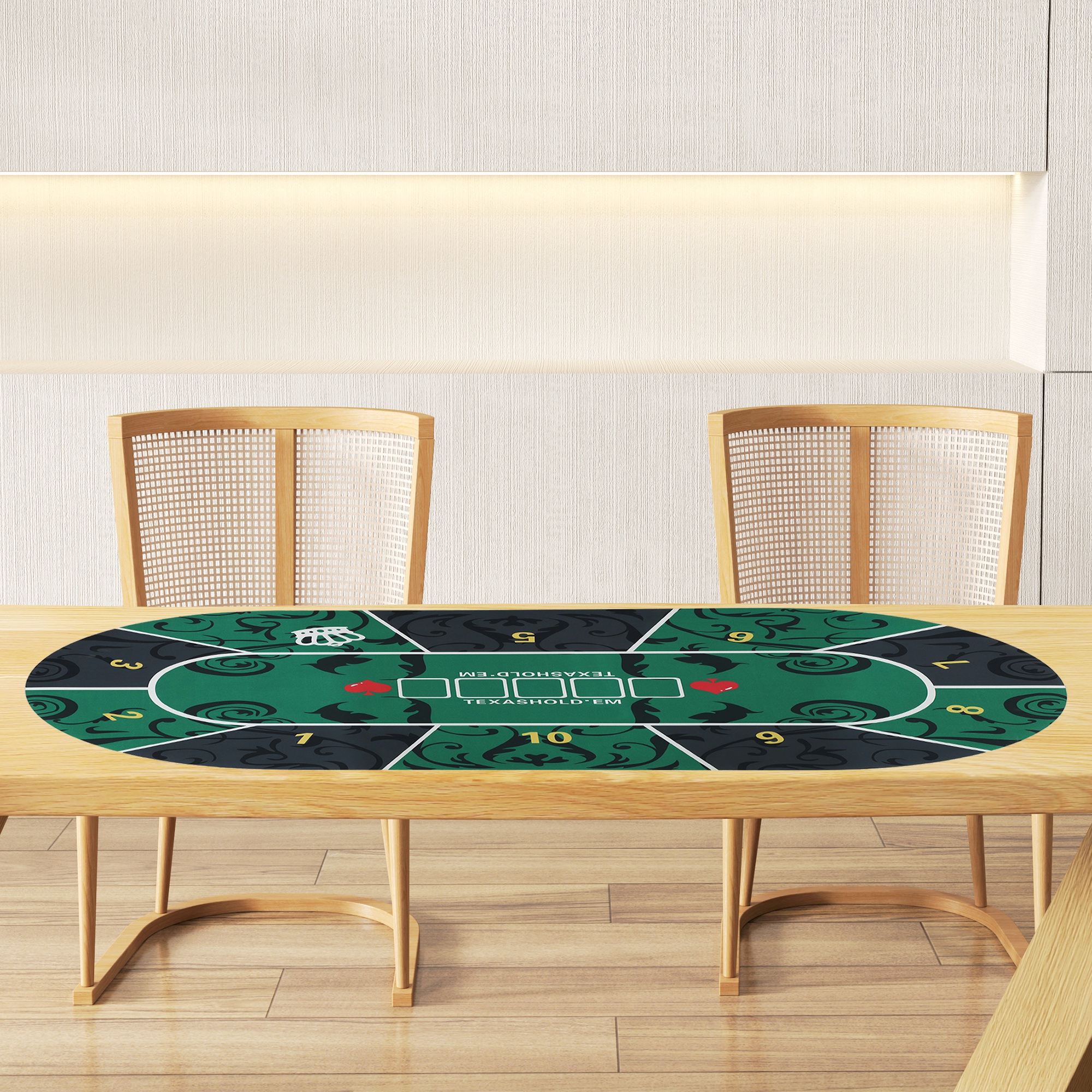 Tapis De Poker SPORTNOW – 180x90 Cm – Jusqu'à 10 Joueurs – Feutre Hydrofuge, Antidérapant – Sac De Transport Inclus
