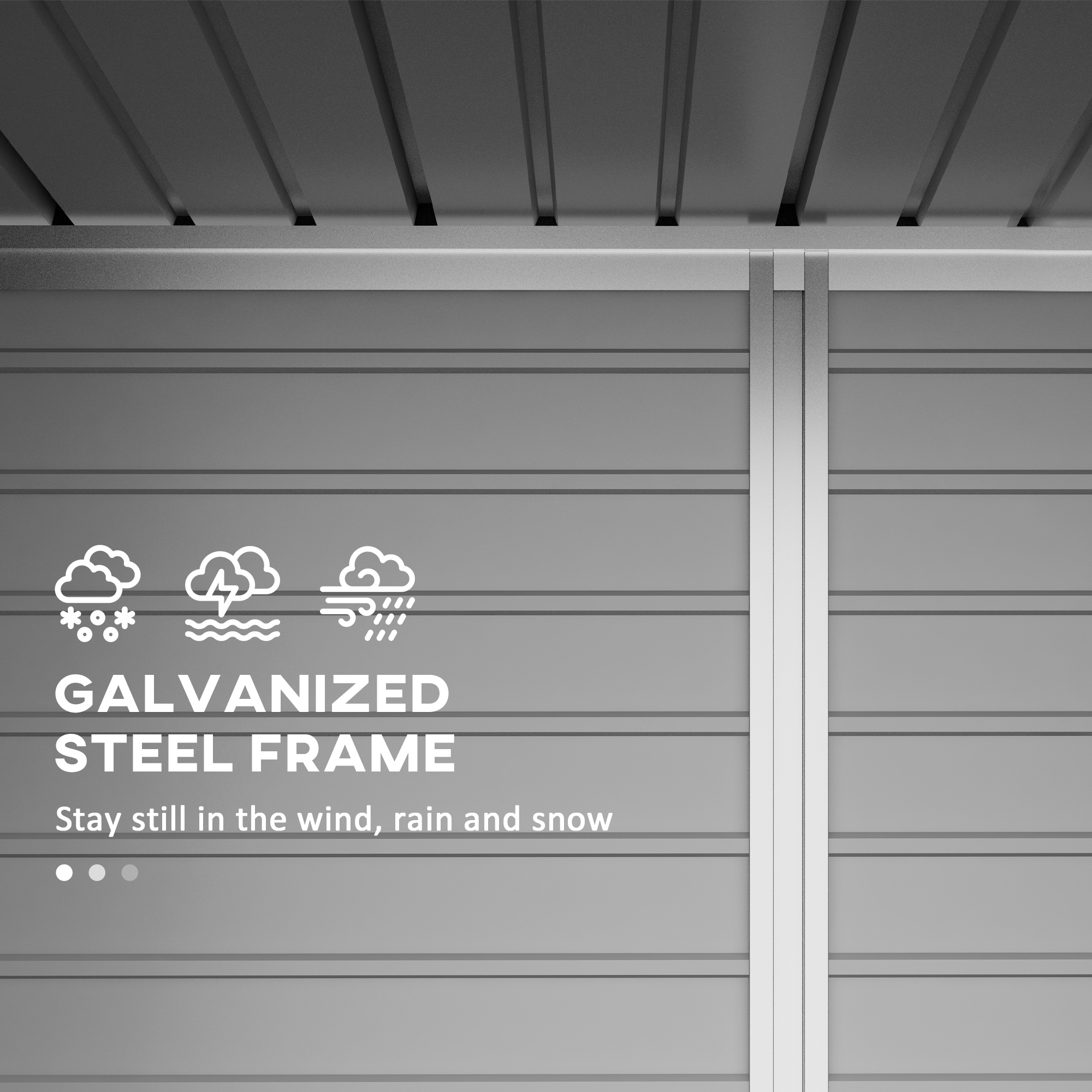 Outsunny 4 x 6ft Galvanised Metal Garden Shed, with Locking Door Grey 4