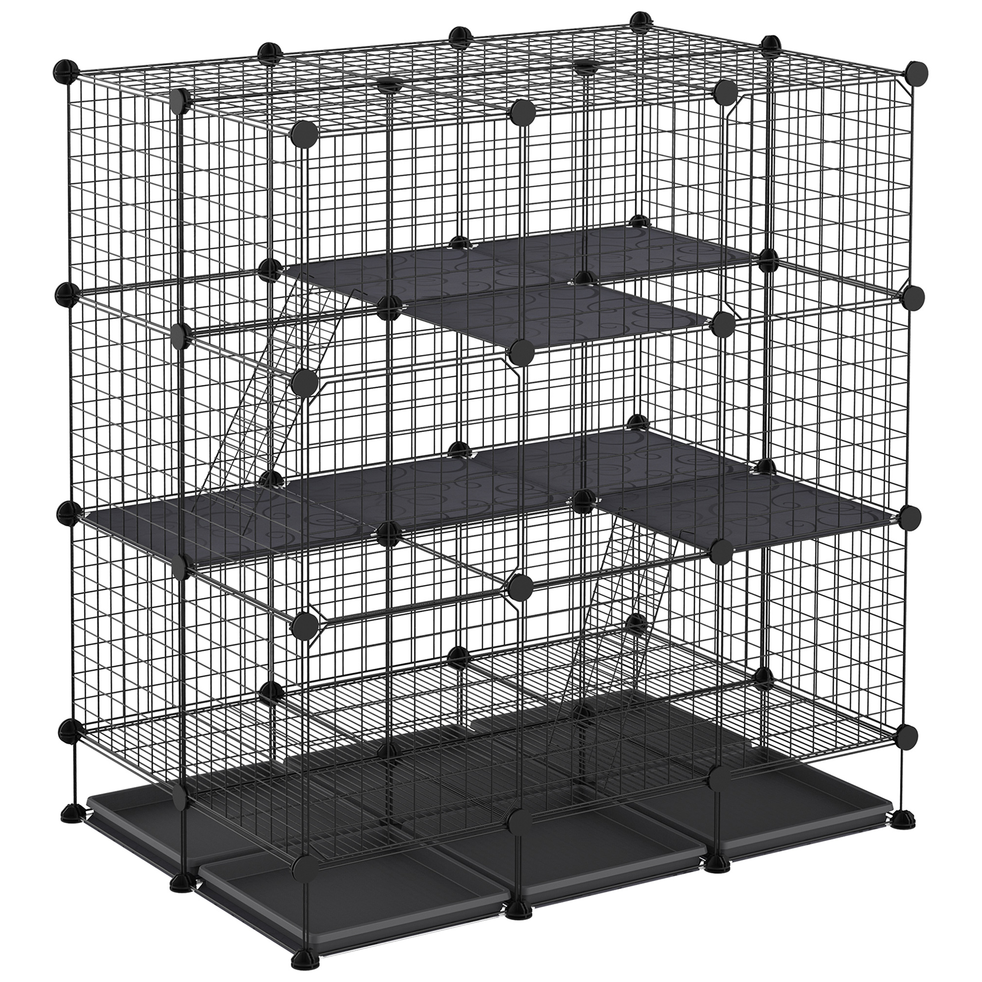 PawHut 5 Tier Hamster Cage Carrier Habitat with Exercise Wheels Tunnel Tube Water Bottle Dishes House Ladder for Dwarf Mice, Green
