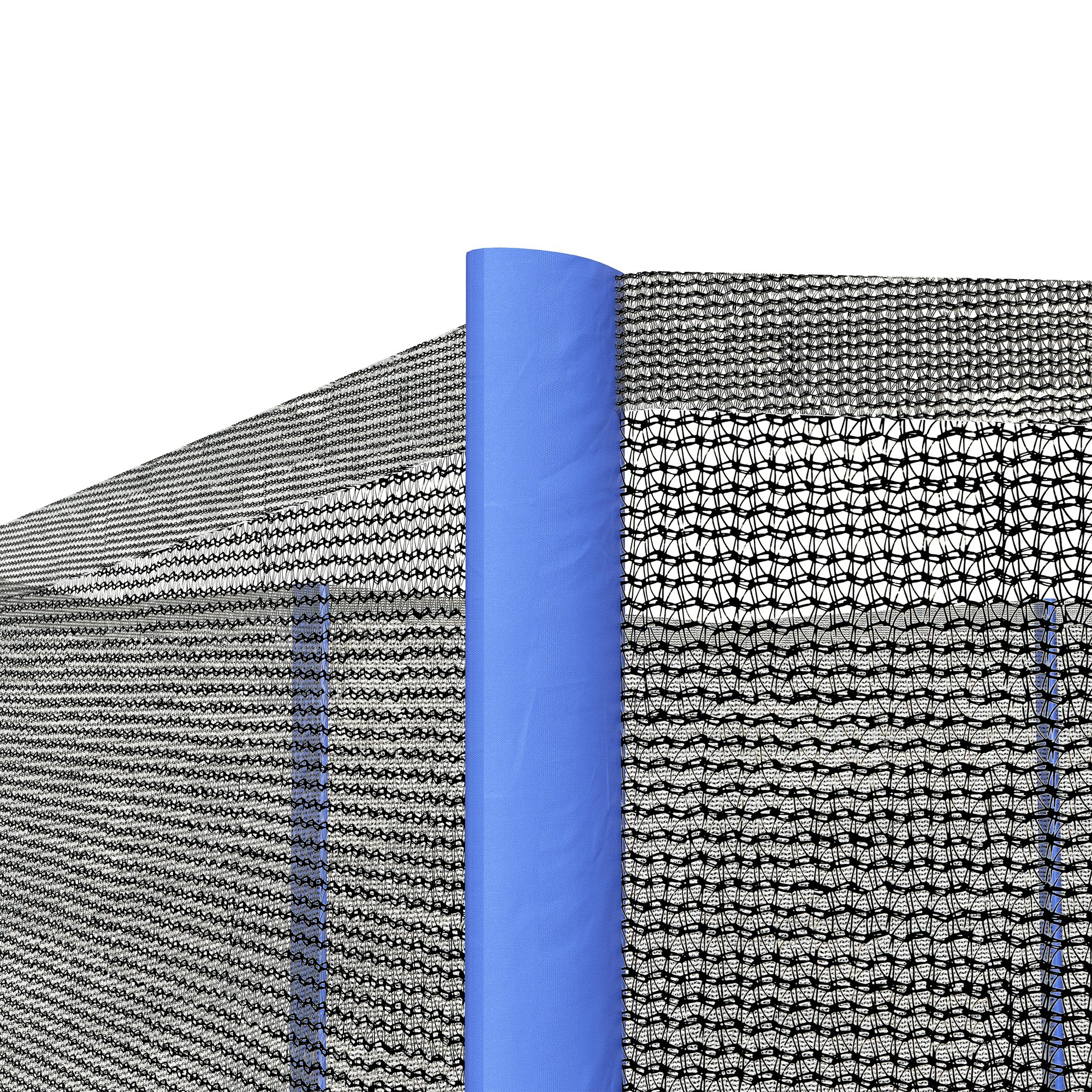 SPORTNOW 10ft Trampoline Net Replacement with 6 Plastic Pole Covers, Weather-Resistant Trampoline Netting Replacement with Zipped Entrance, Poles Not Included, Blue 7