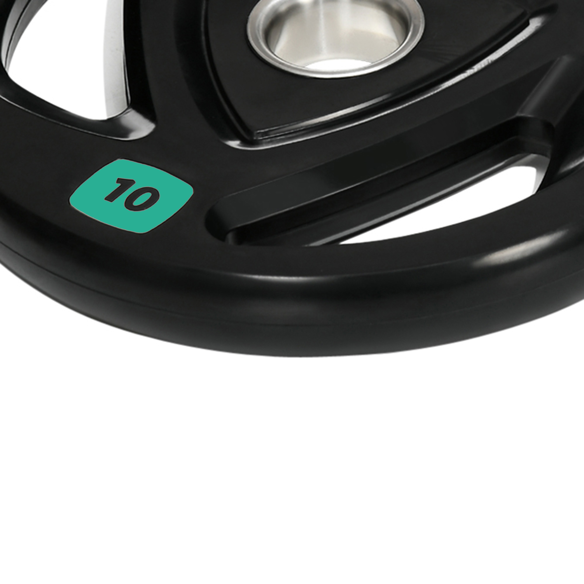 SPORTNOW Two 10kg Olympic Weight Plates, Tri-Grip Rubber-Coated Barbell Weights, with 5cm Holes, for Home, Gym, Office 7