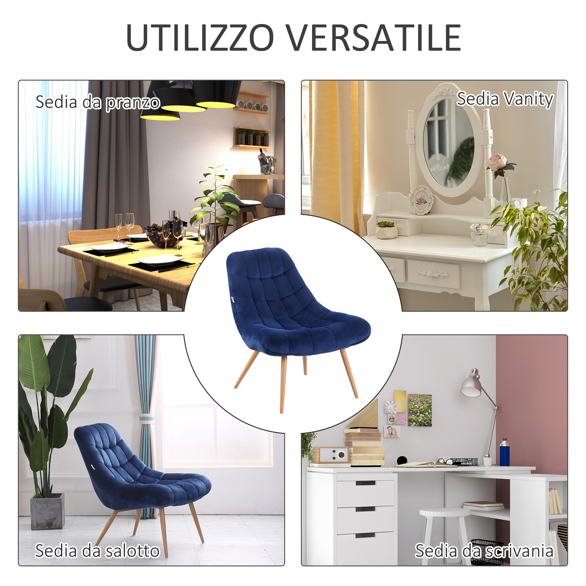 HOMCOM Poltrona In Ciniglia Beige – Imbottitura Spessa, Seduta Ampia 66x55 Cm, Telaio In Acciaio Cromato, Facile Montaggio, Per Soggiorno E Camera