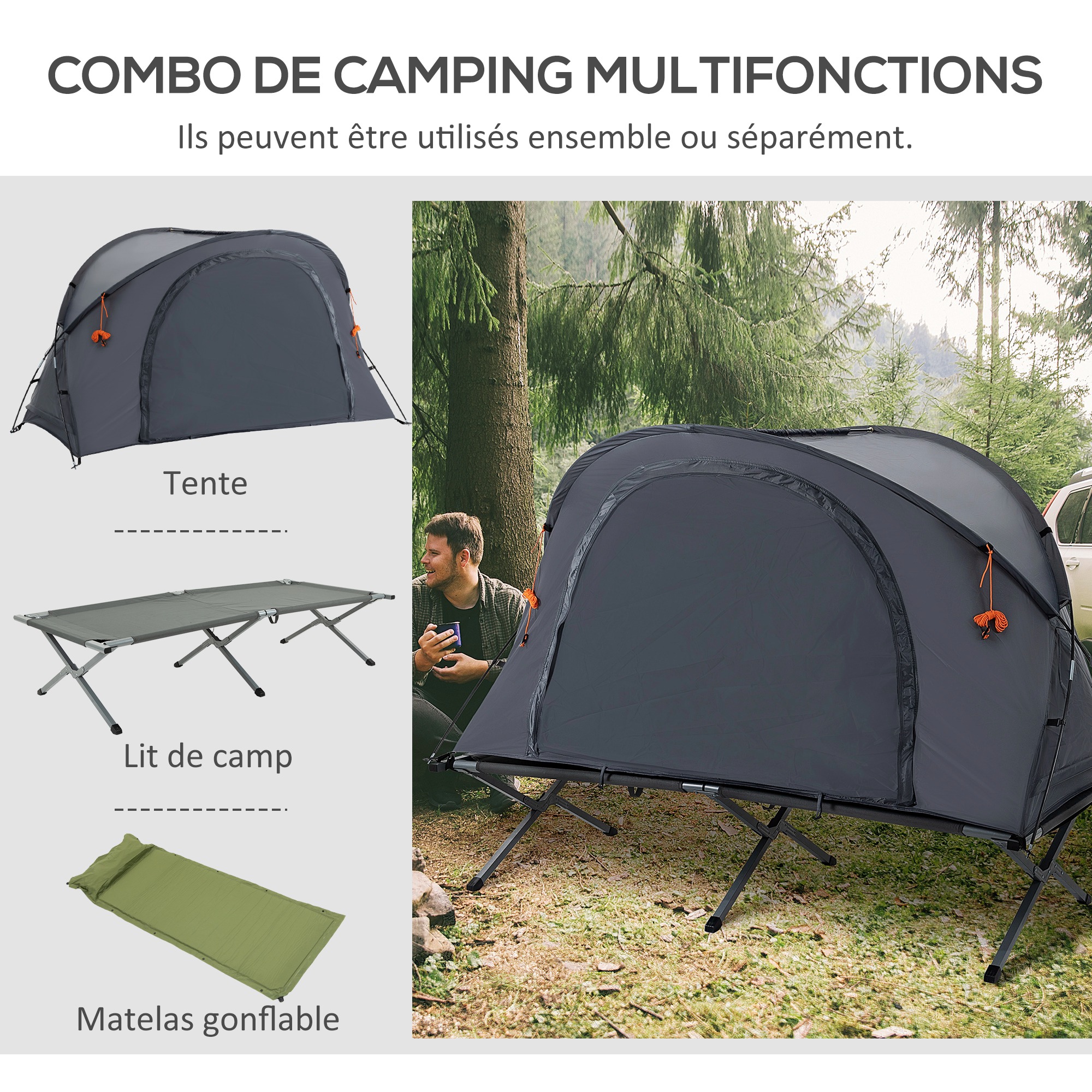 Outsunny Lit de Camping Pliant Lit de Couchage Extérieur Portable | Home Depot Canada