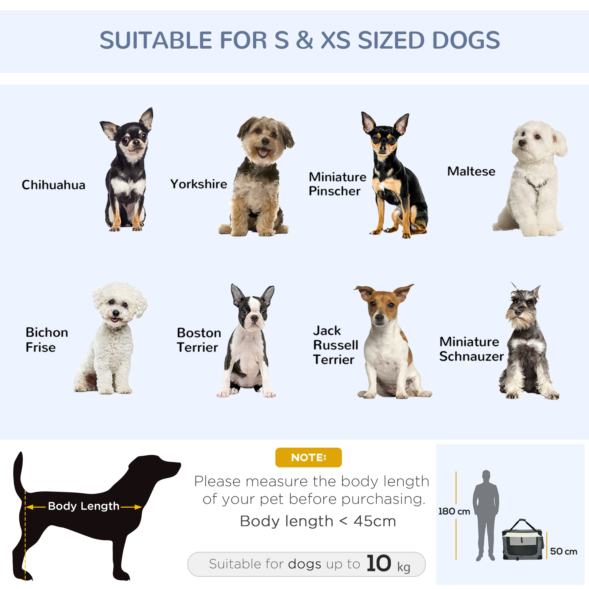 PawHut 70cm Foldable Pet Carrier, with Cushion, for Small Dogs and Cats Grey 5