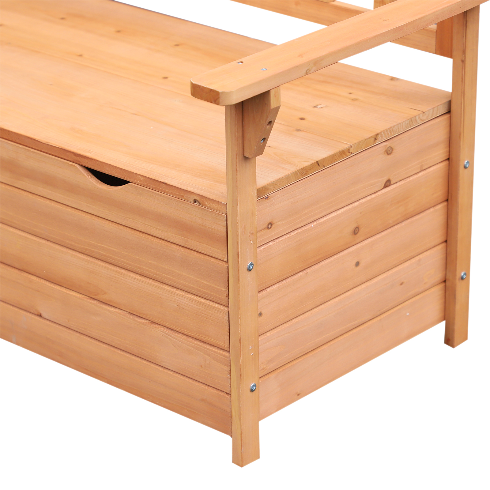 Outsunny Two-Seater Garden Storage Bench Natural 8