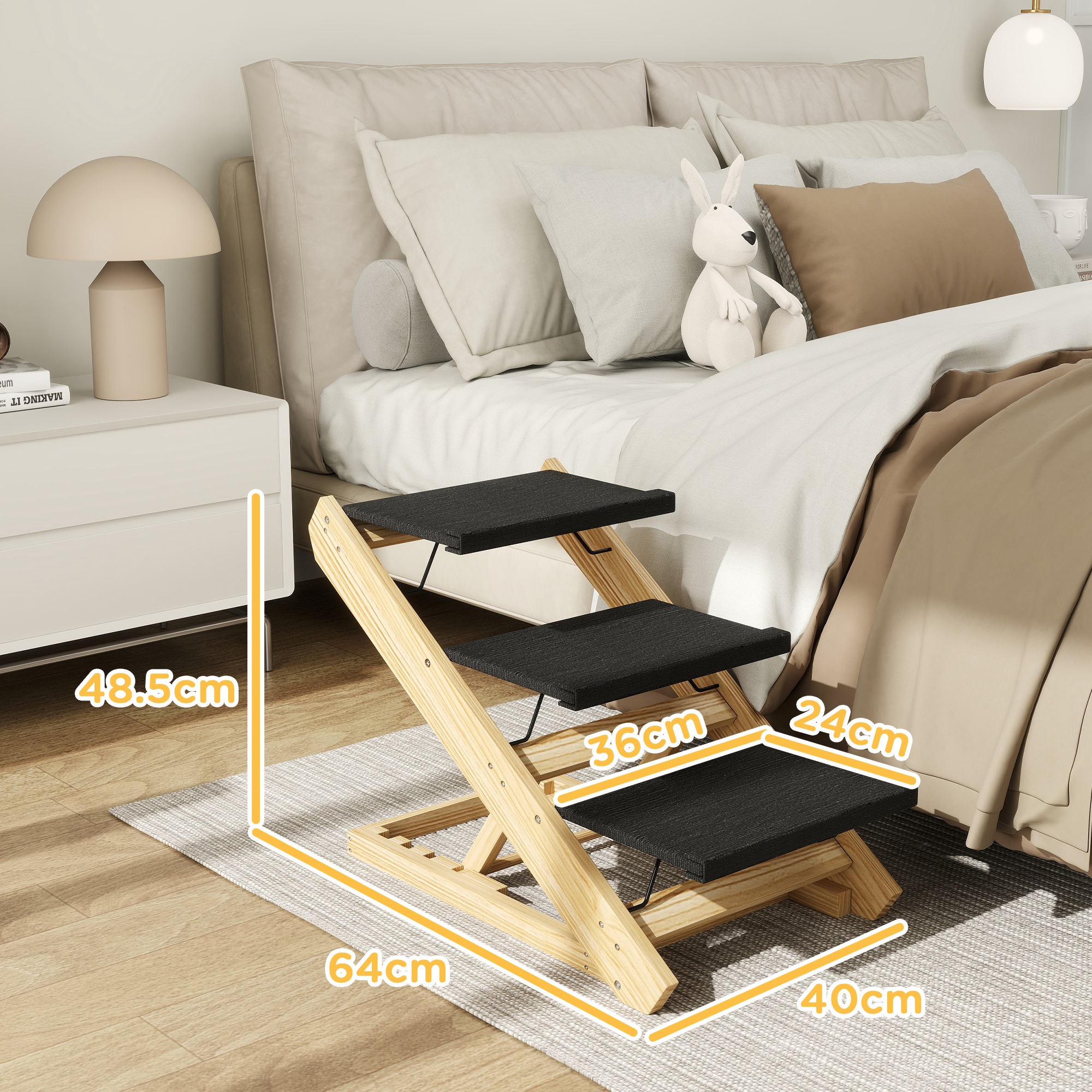 Suteck Wooden Adjustable Dog Ramp, Foldng Portable Pet Ramp For All - View #3