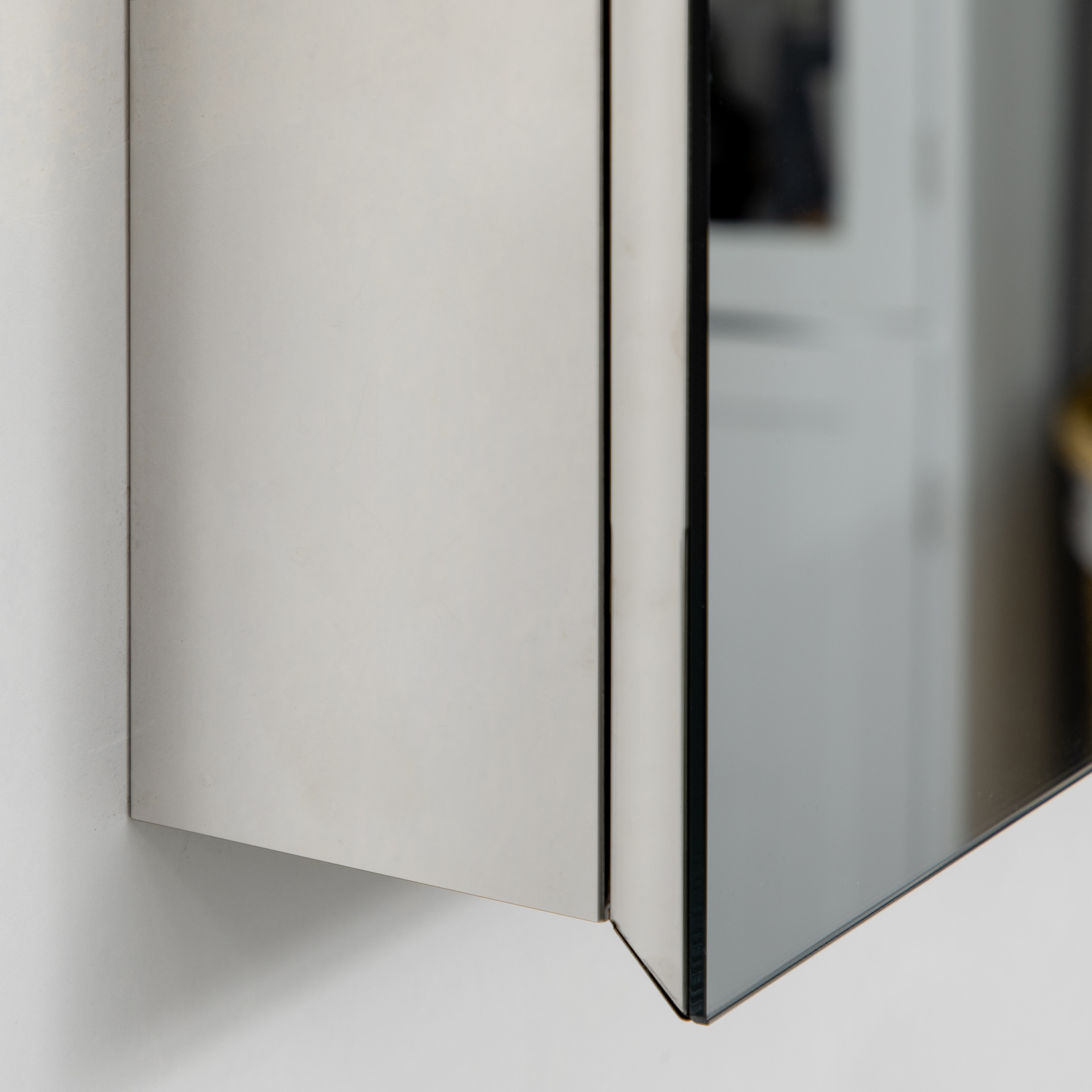 kleankin Bathroom Mirror Cabinet, Wall Mounted Medicine Cabinet with Hinged Door, Storage Shelves for Laundry Room 9