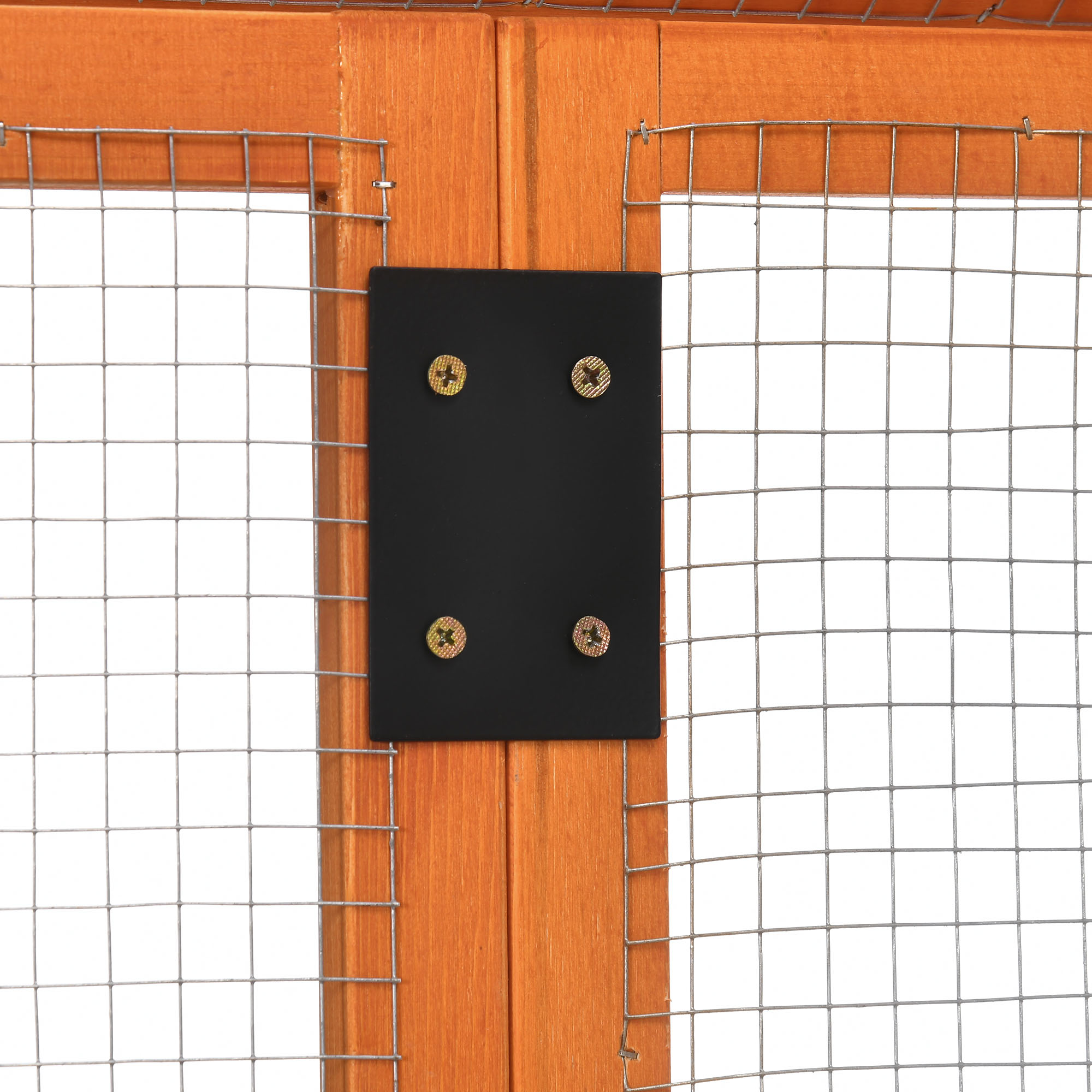 PawHut Large Chicken Run, Wooden Chicken coop, with Combinable Design Wood Effect 9