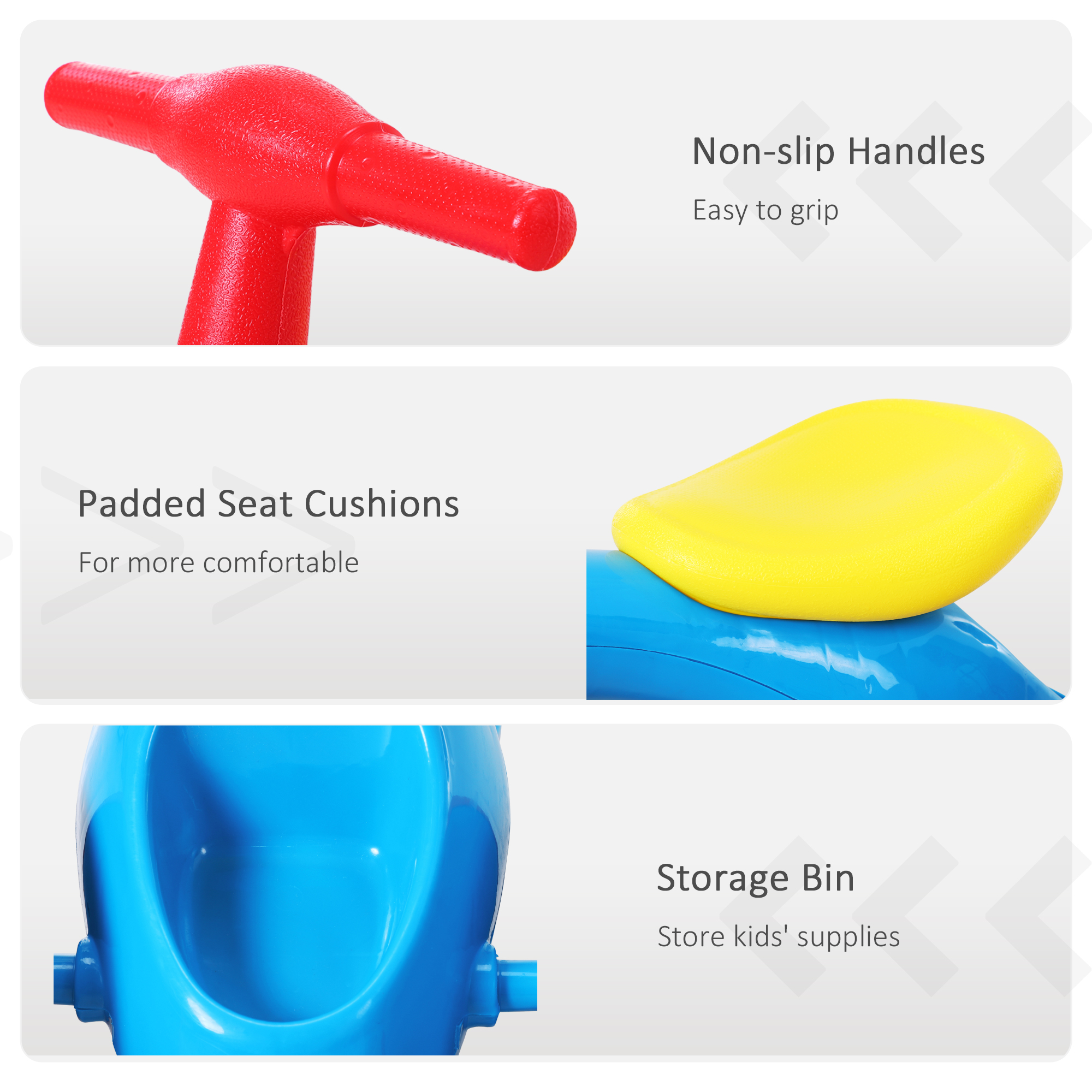 HOMCOM Baby Balance Bike Toddler Training Walker Smooth Rubber Wheels Ride on Toy Storage Bin Gift for Boys Girls Blue Red 6