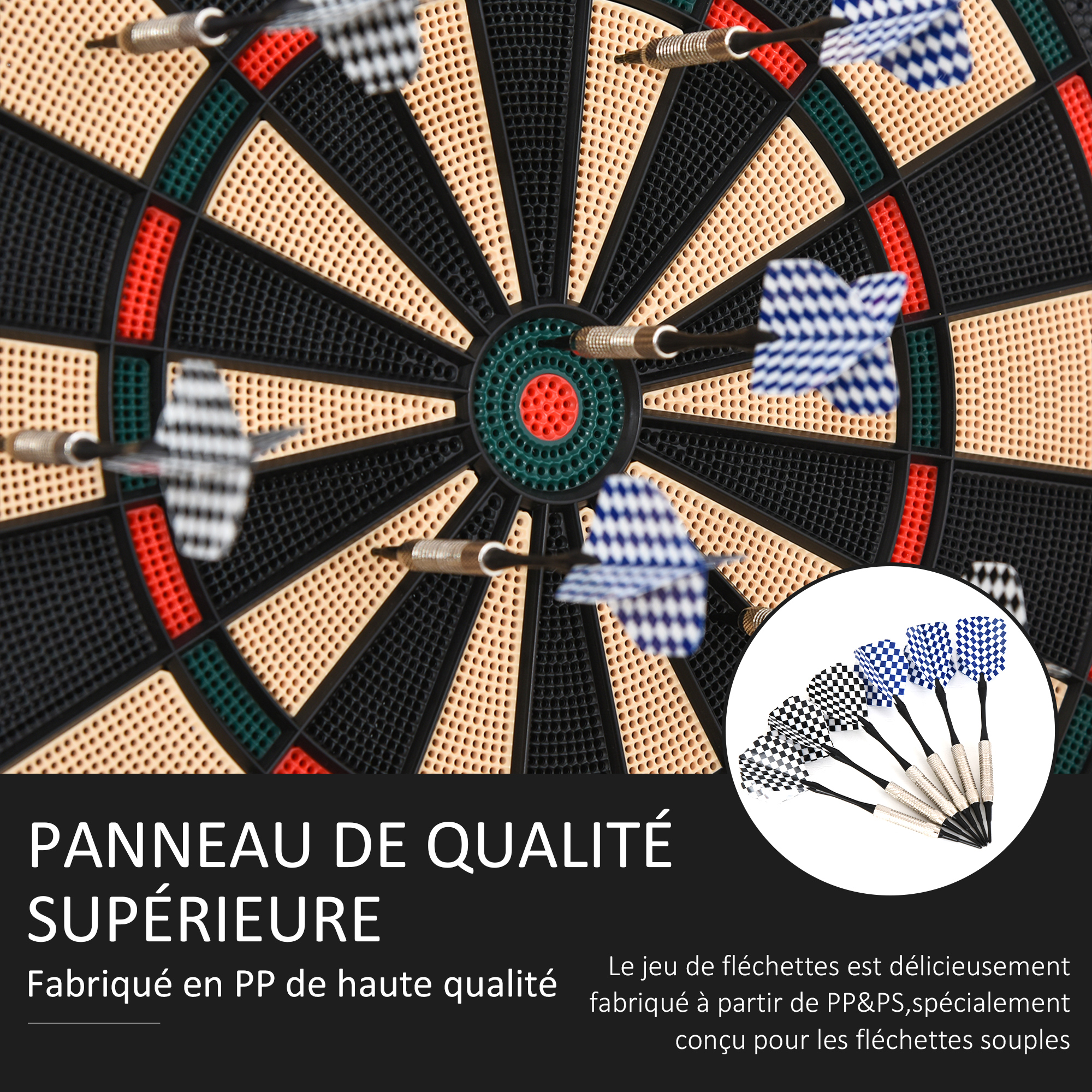 Cible Fléchettes Électronique HOMCOM Pro - 27 Jeux, 243 Modes, 1-16 Joueurs - Idéal Fêtes & Soirées