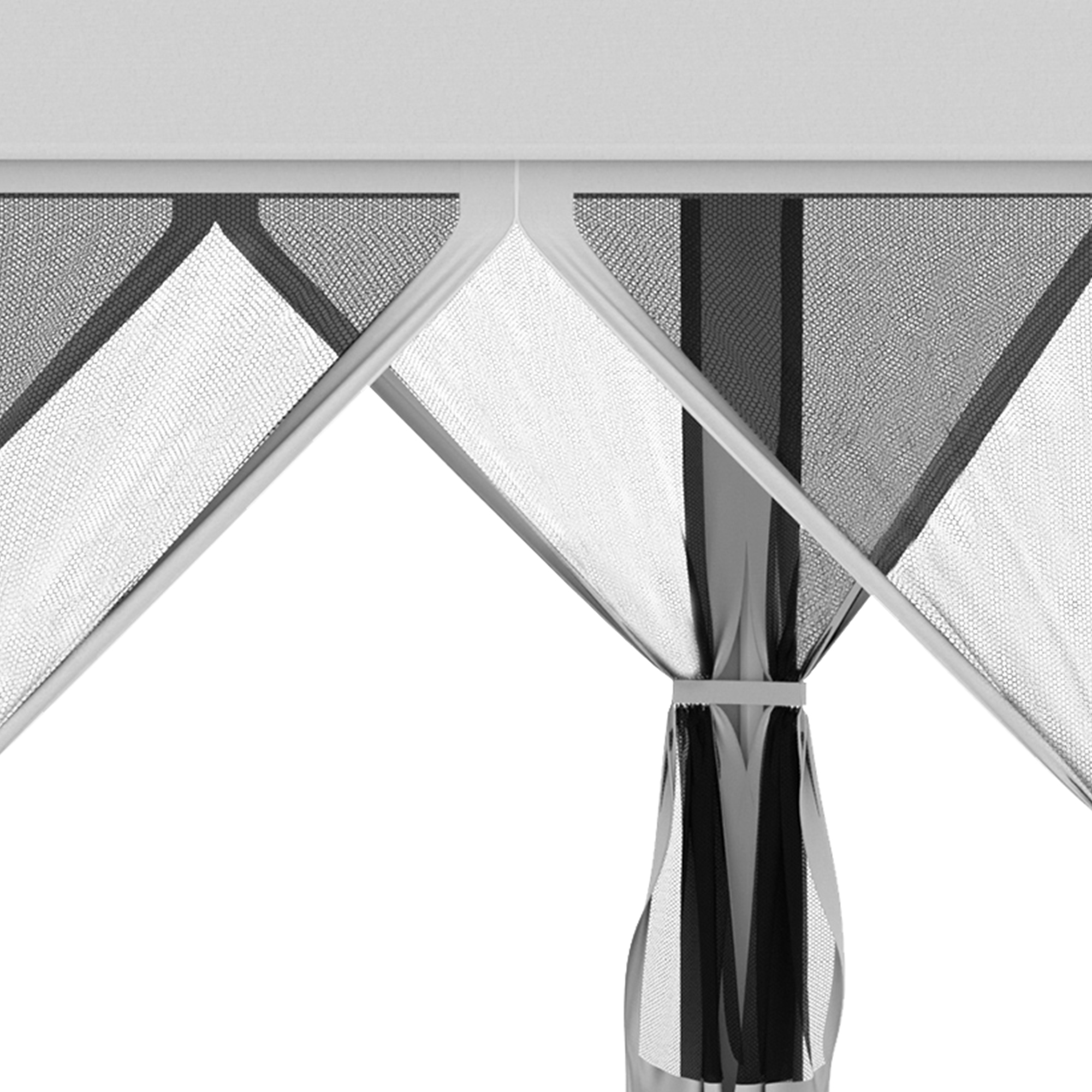 Outsunny 3.2m Pop Up Gazebo Hexagonal Canopy Tent Outdoor Sun Protection with Mesh Sidewalls, Handy Bag, Light Grey 8